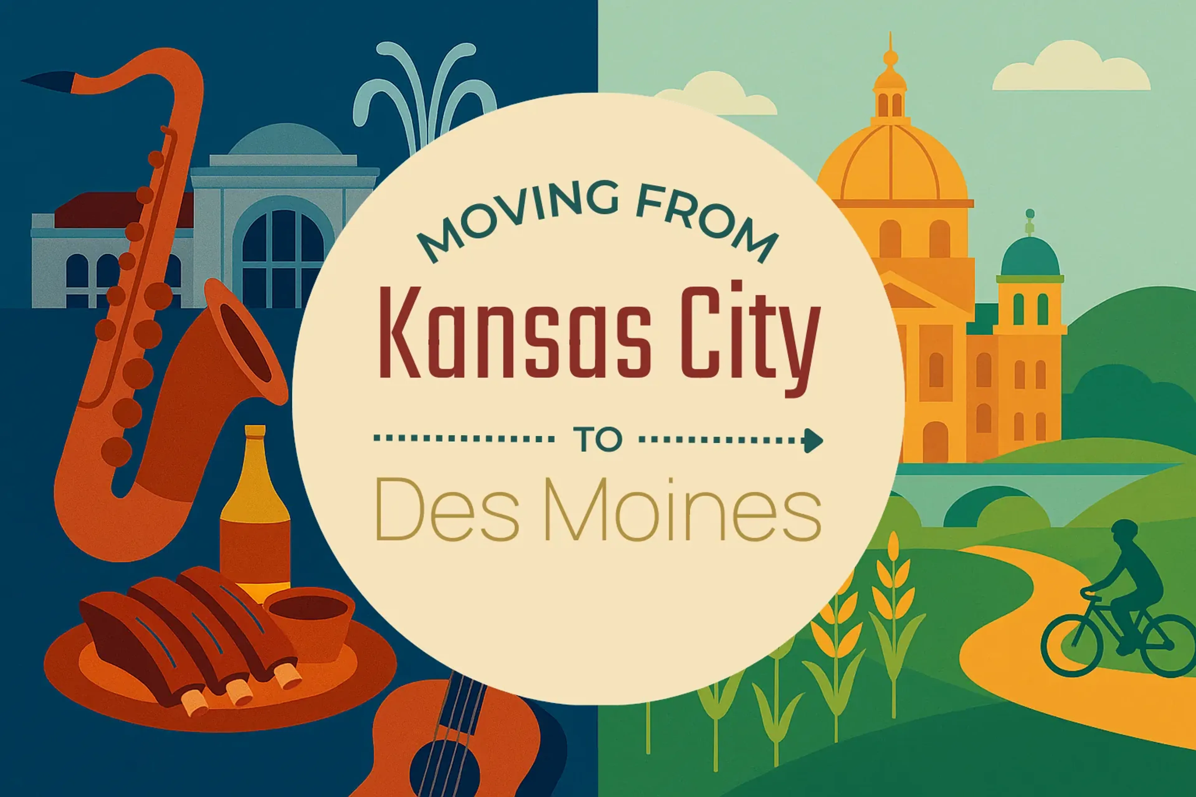 Side-by-side comparison of Kansas City to Des Moines moving companies