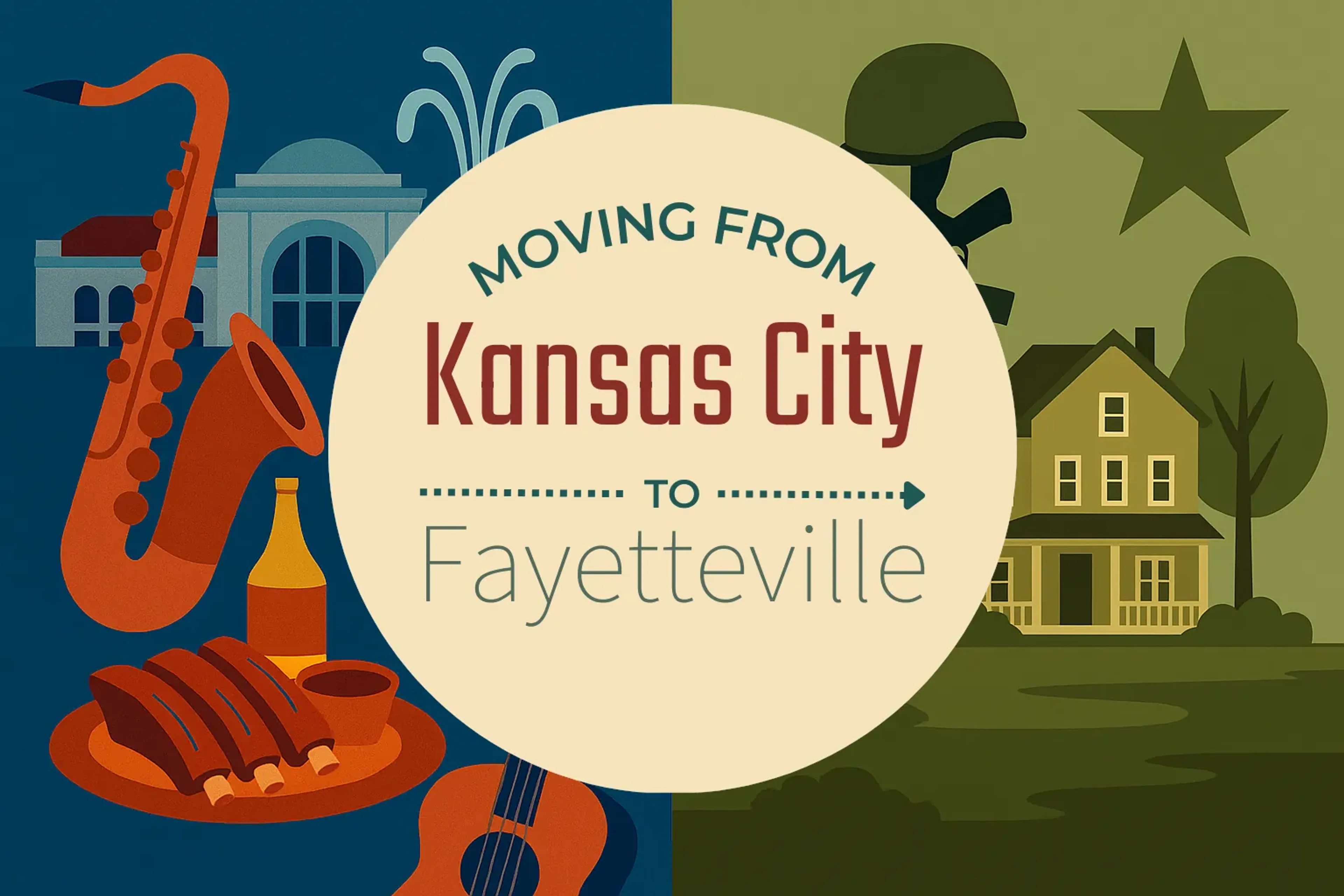 Side-by-side comparison of Kansas City to Fayetteville moving companies