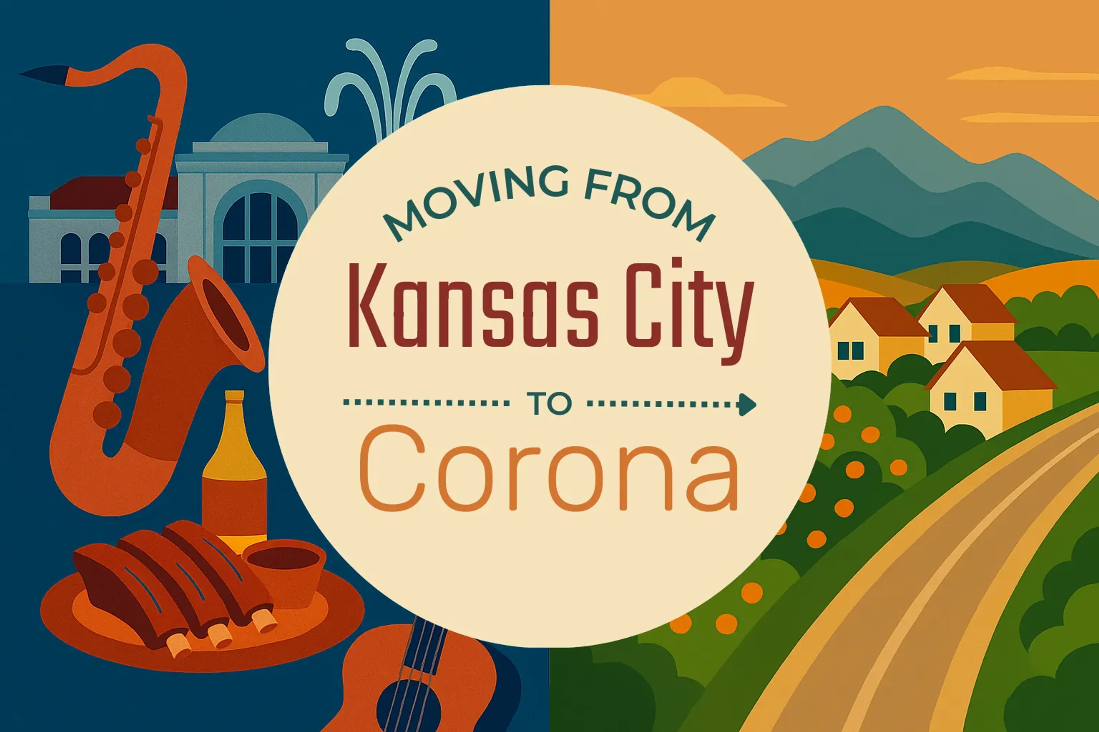 Side-by-side comparison of Kansas City to Corona moving companies
