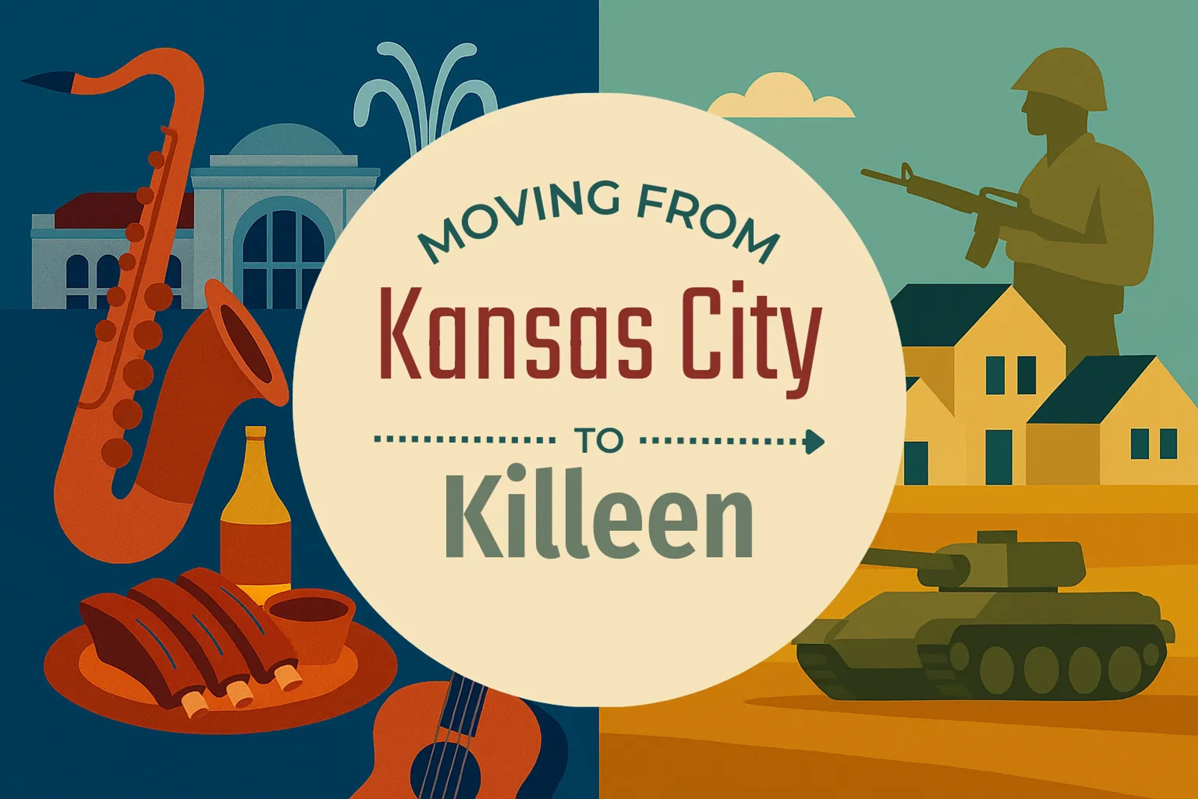 Side-by-side comparison of Kansas City to Killeen moving companies