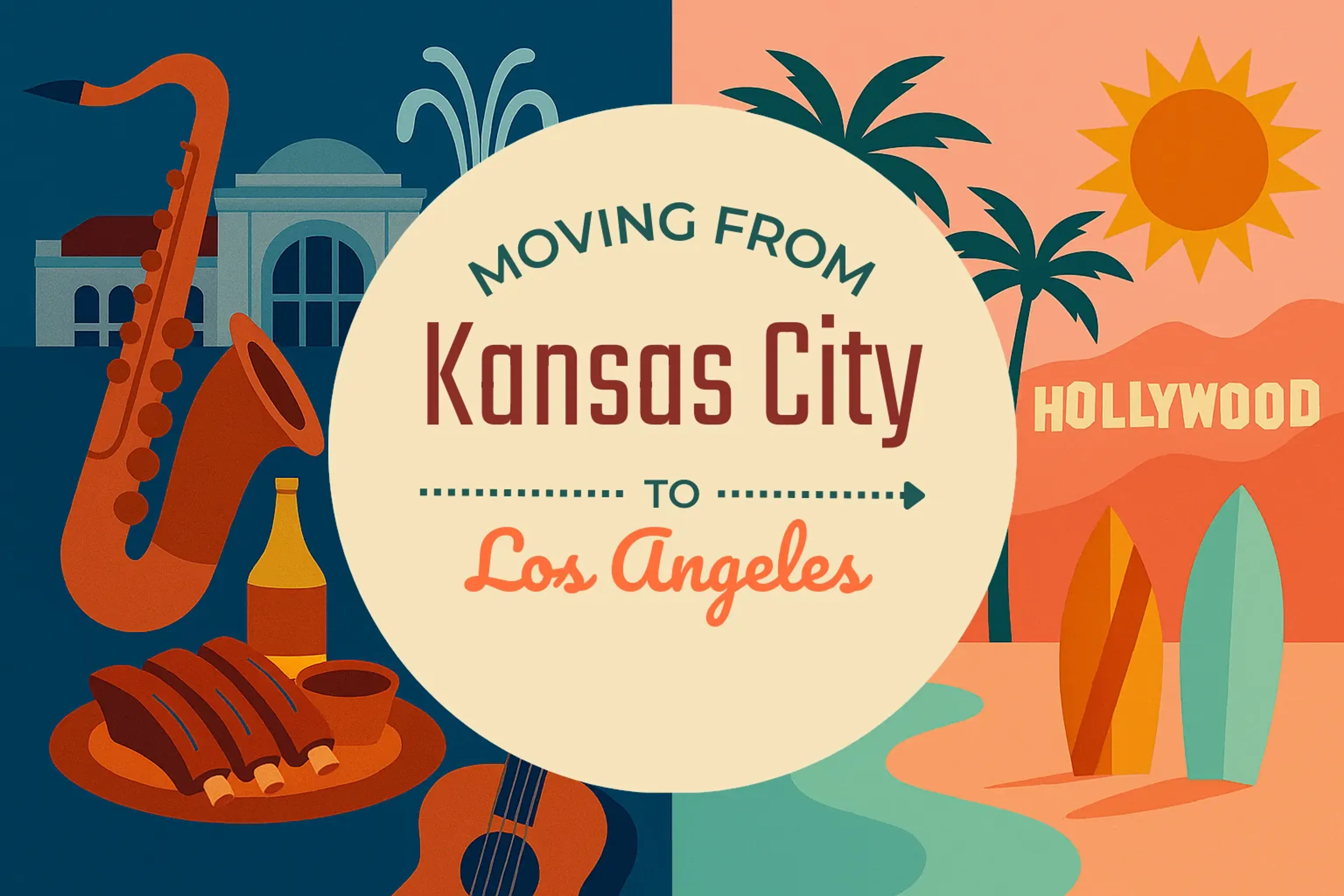 Side-by-side comparison of Kansas City to Los Angeles moving companies
