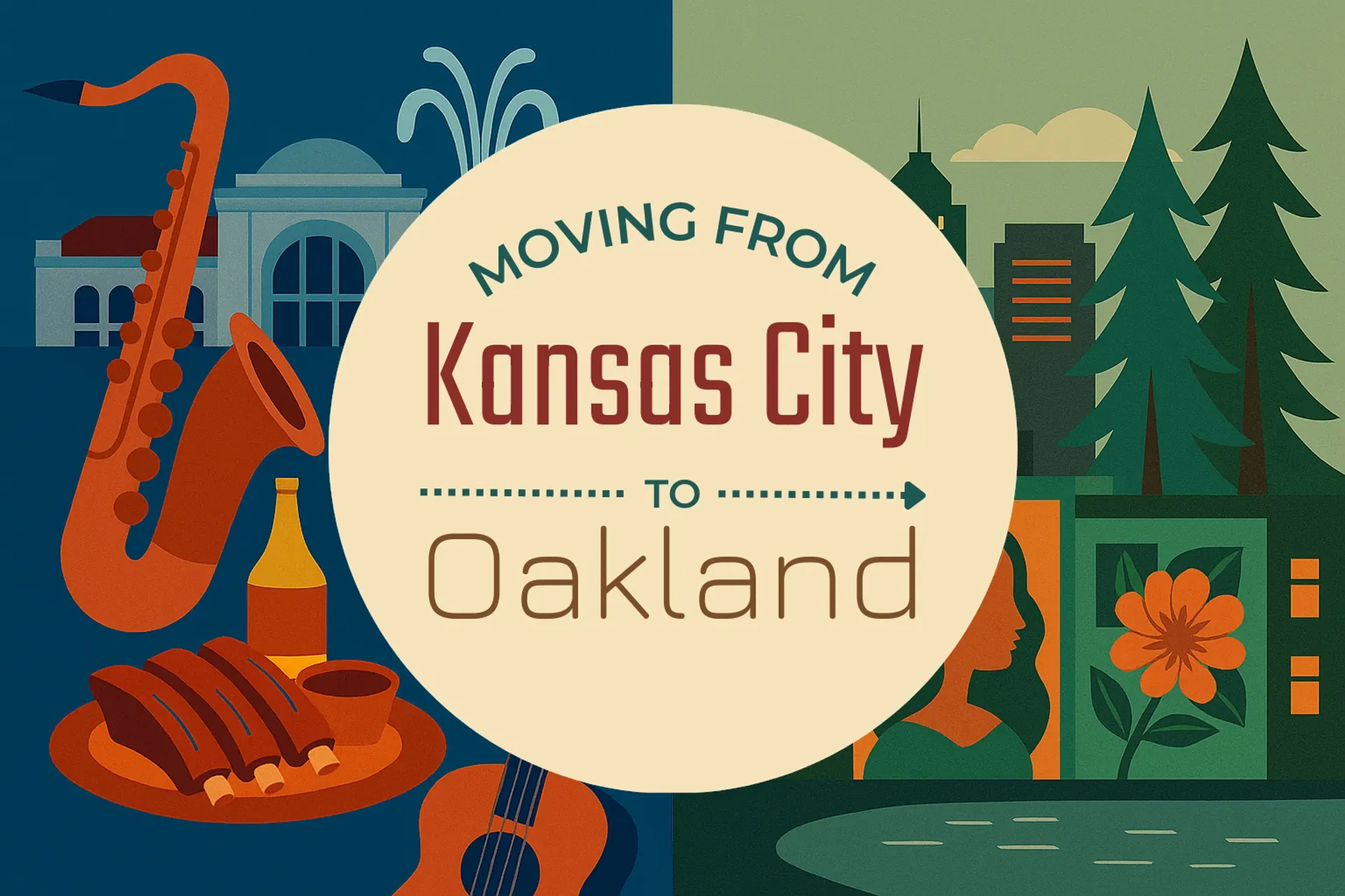 Side-by-side comparison of Kansas City to Oakland moving companies