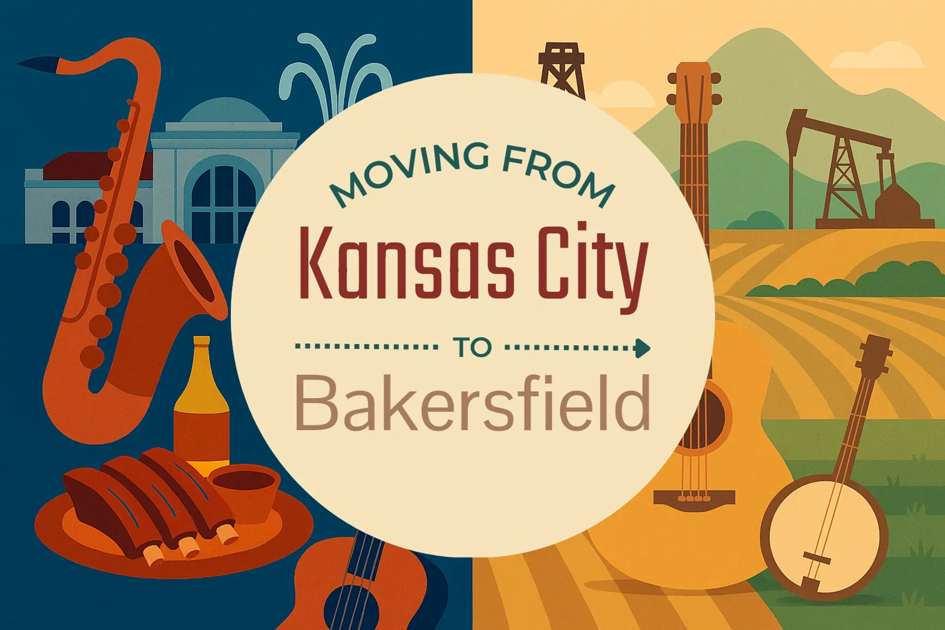 Side-by-side comparison of Kansas City to Bakersfield moving companies