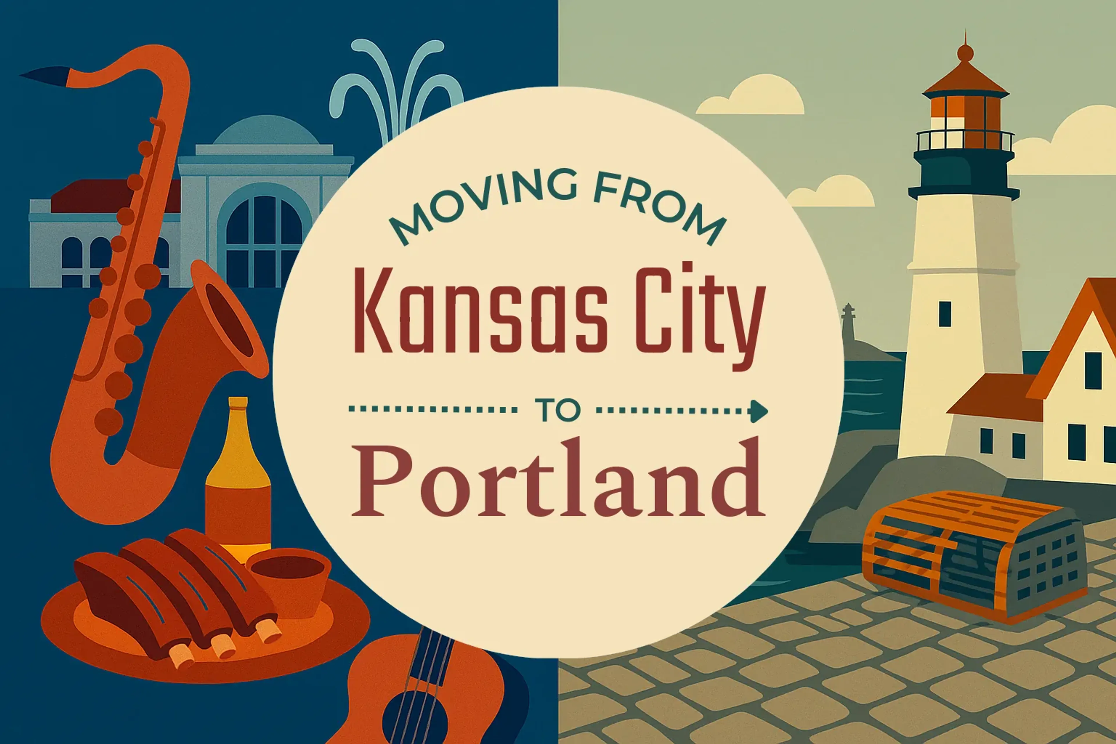 Side-by-side comparison of Kansas City to Portland moving companies