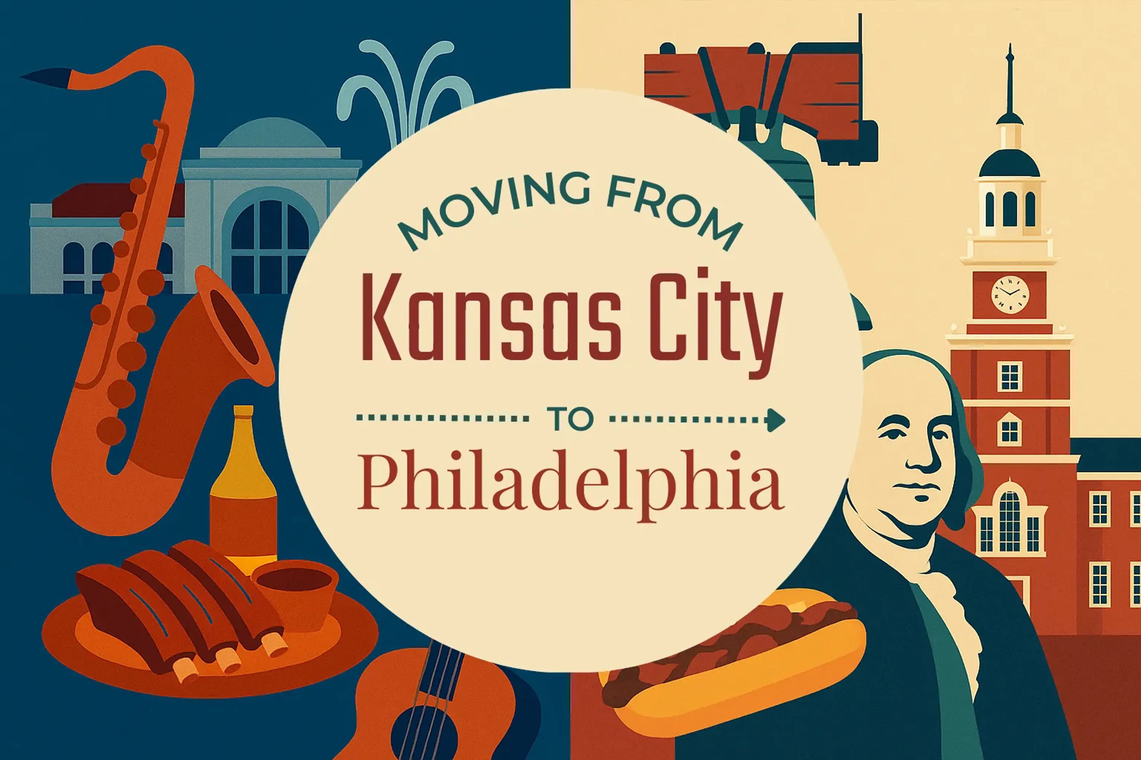 Side-by-side comparison of Kansas City to Philadelphia moving companies