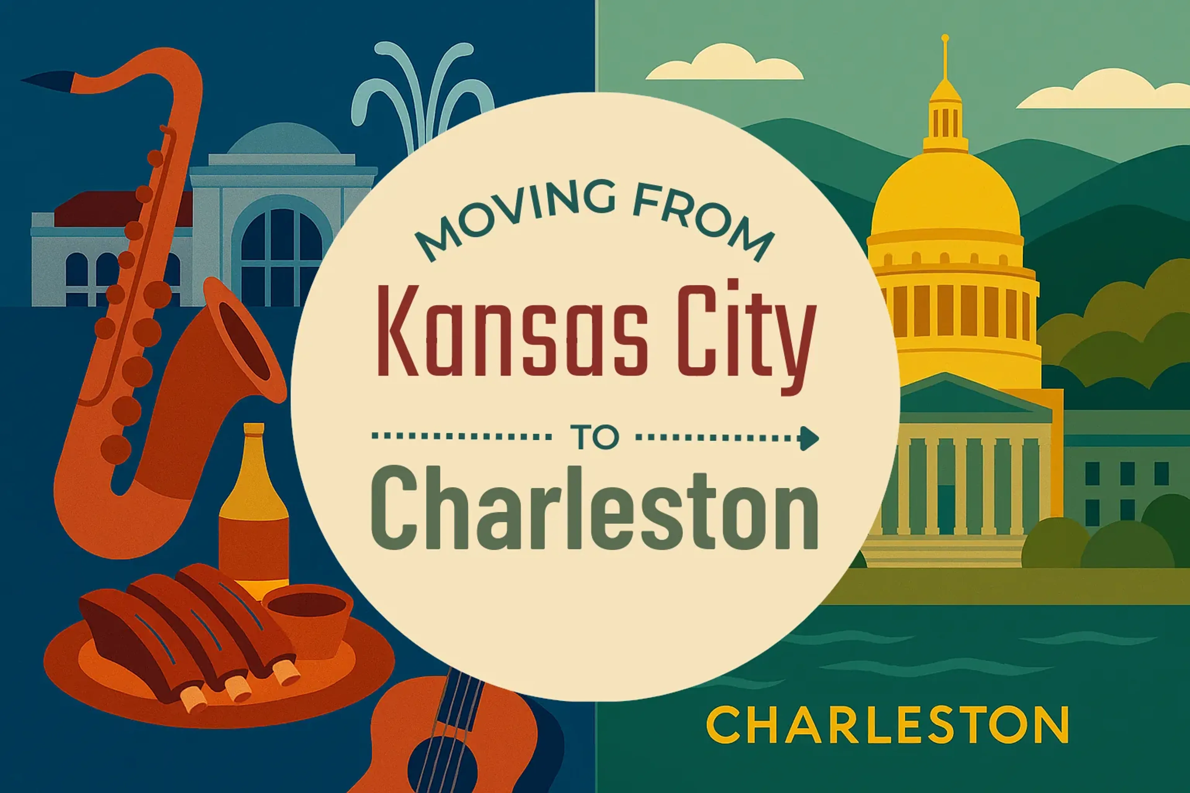 Side-by-side comparison of Kansas City to Charleston moving companies