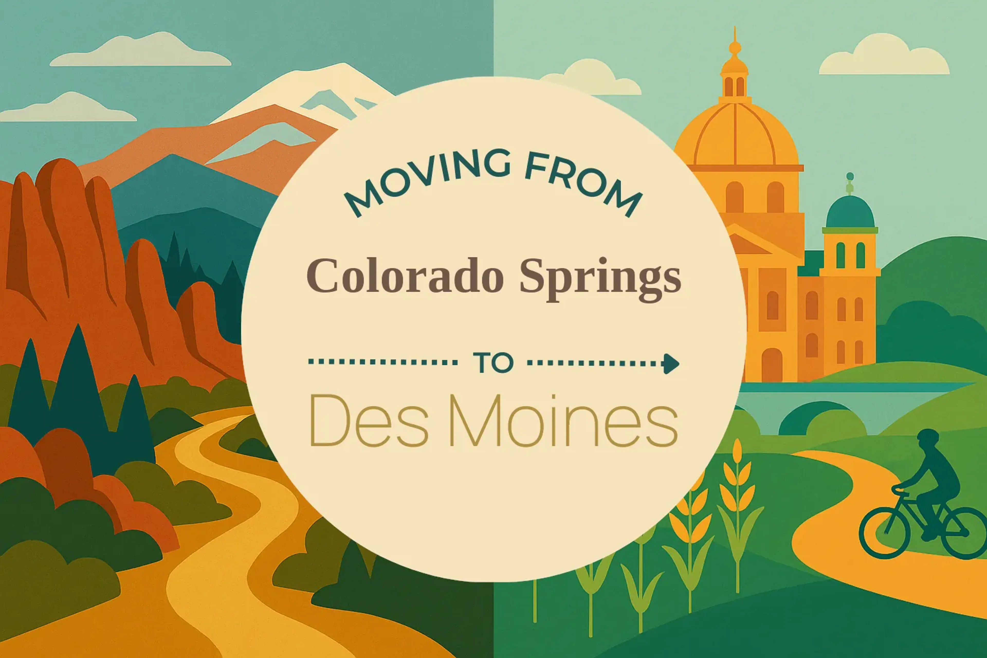 Side-by-side comparison of Colorado Springs to Des Moines moving companies
