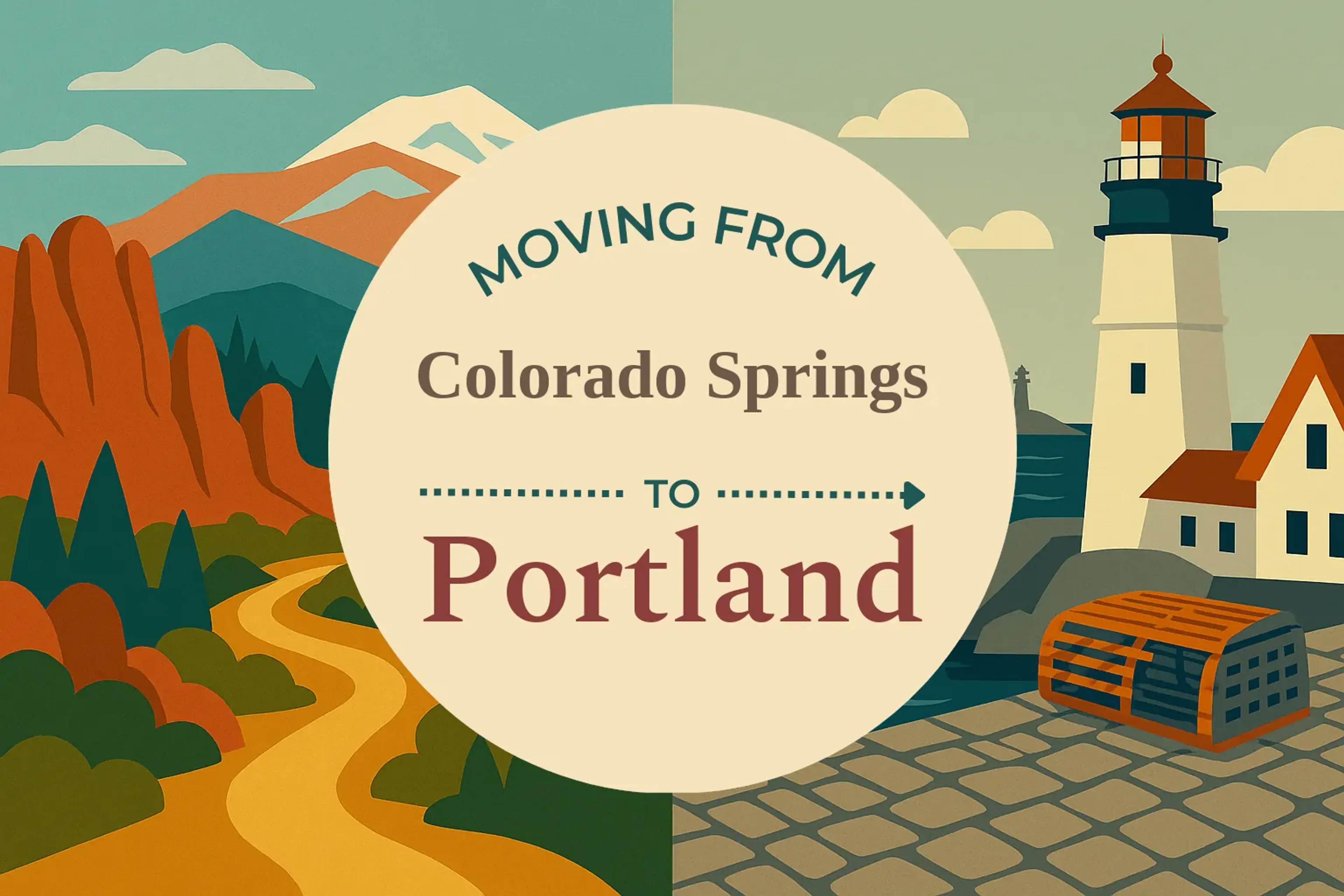 Side-by-side comparison of Colorado Springs to Portland moving companies