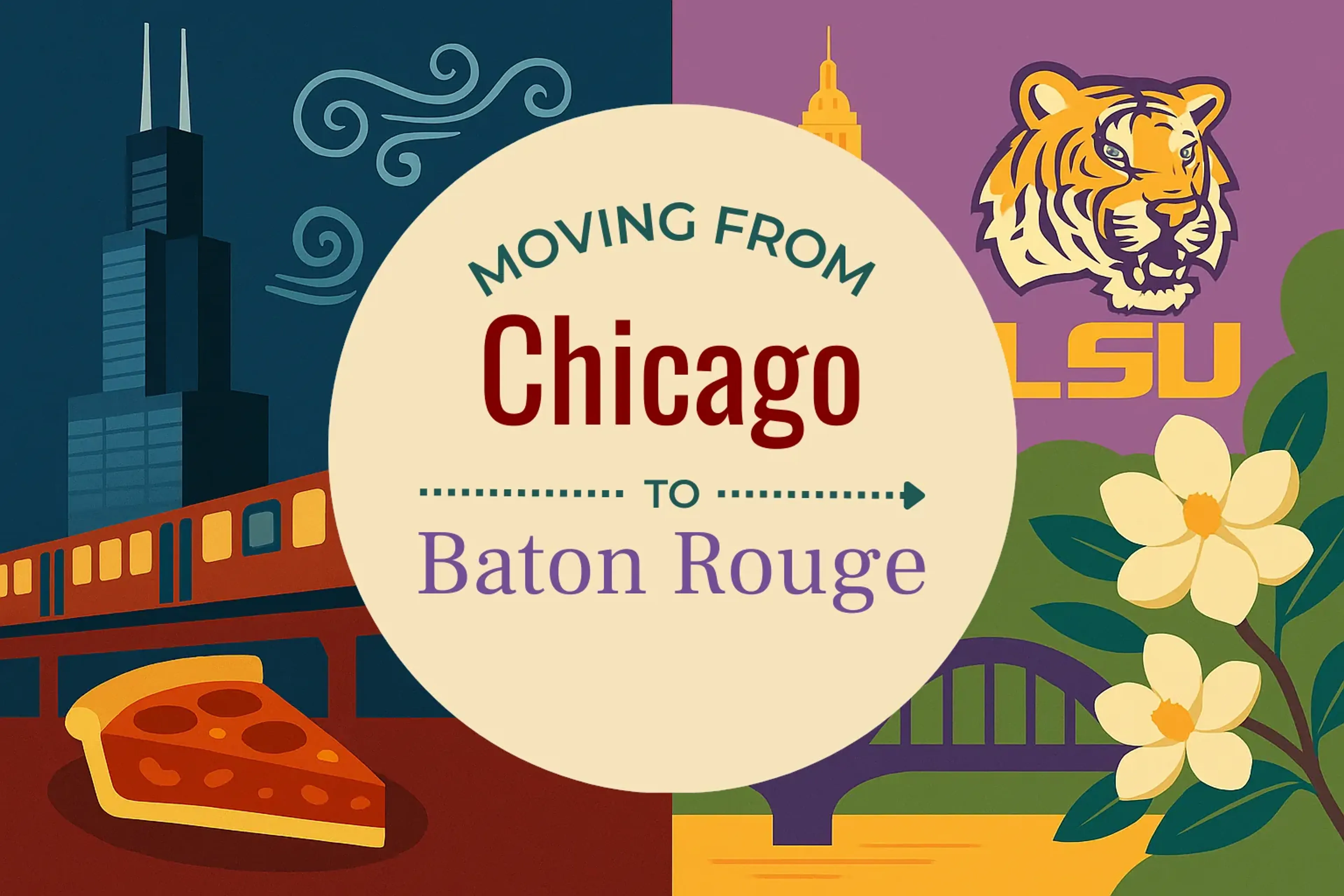 Side-by-side comparison of Chicago to Baton Rouge moving companies