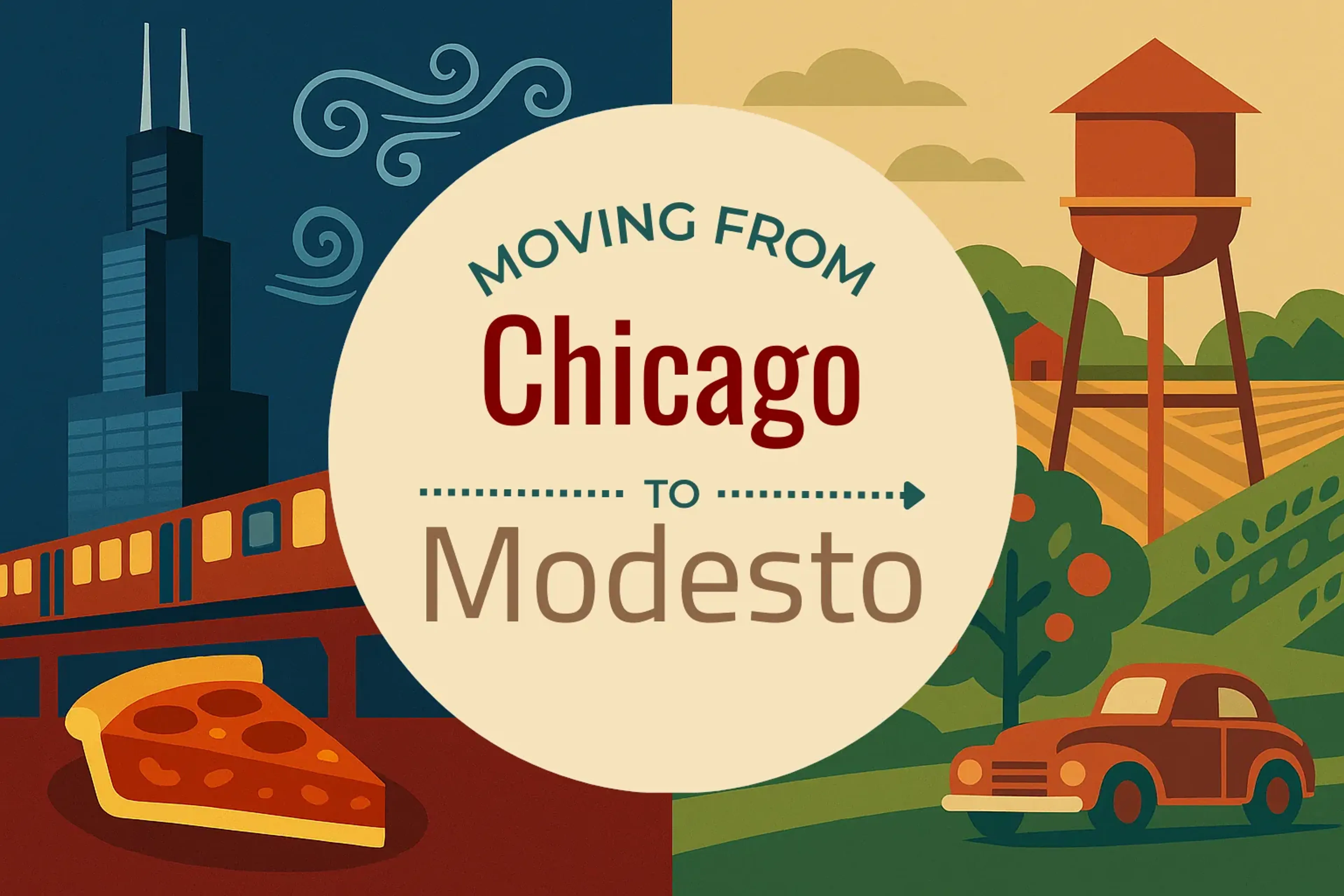 Side-by-side comparison of Chicago to Modesto moving companies