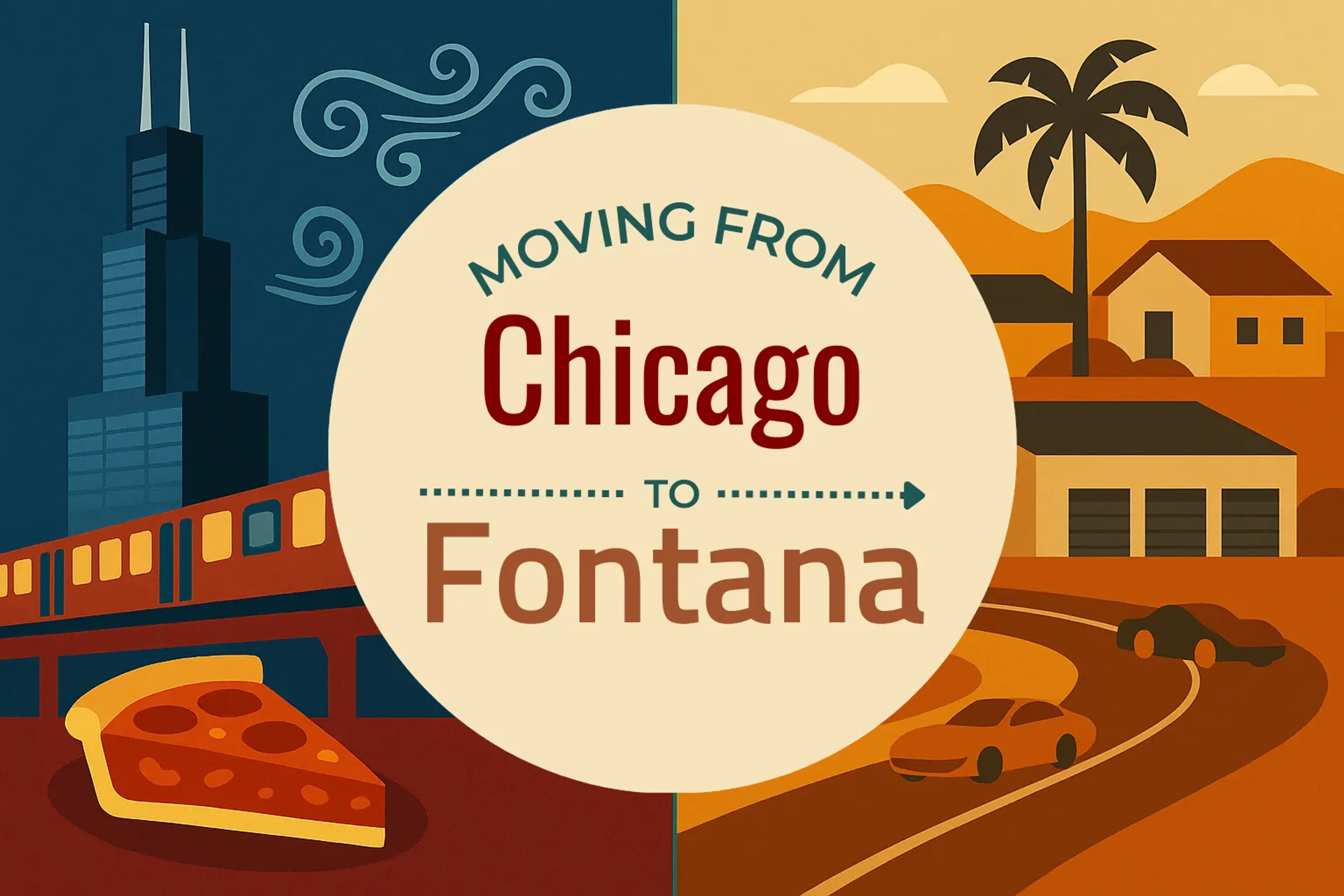 Side-by-side comparison of Chicago to Fontana moving companies