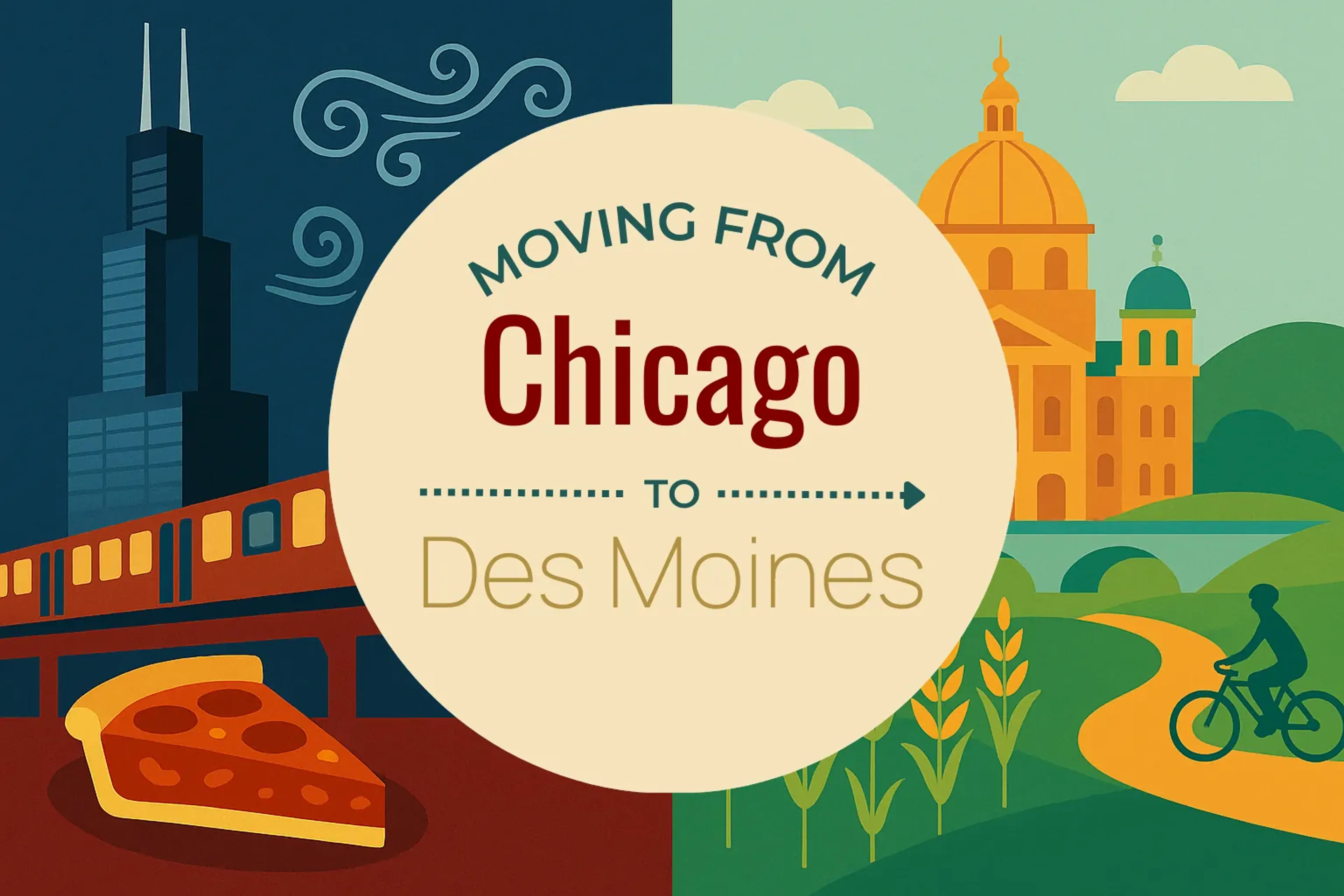Side-by-side comparison of Chicago to Des Moines moving companies