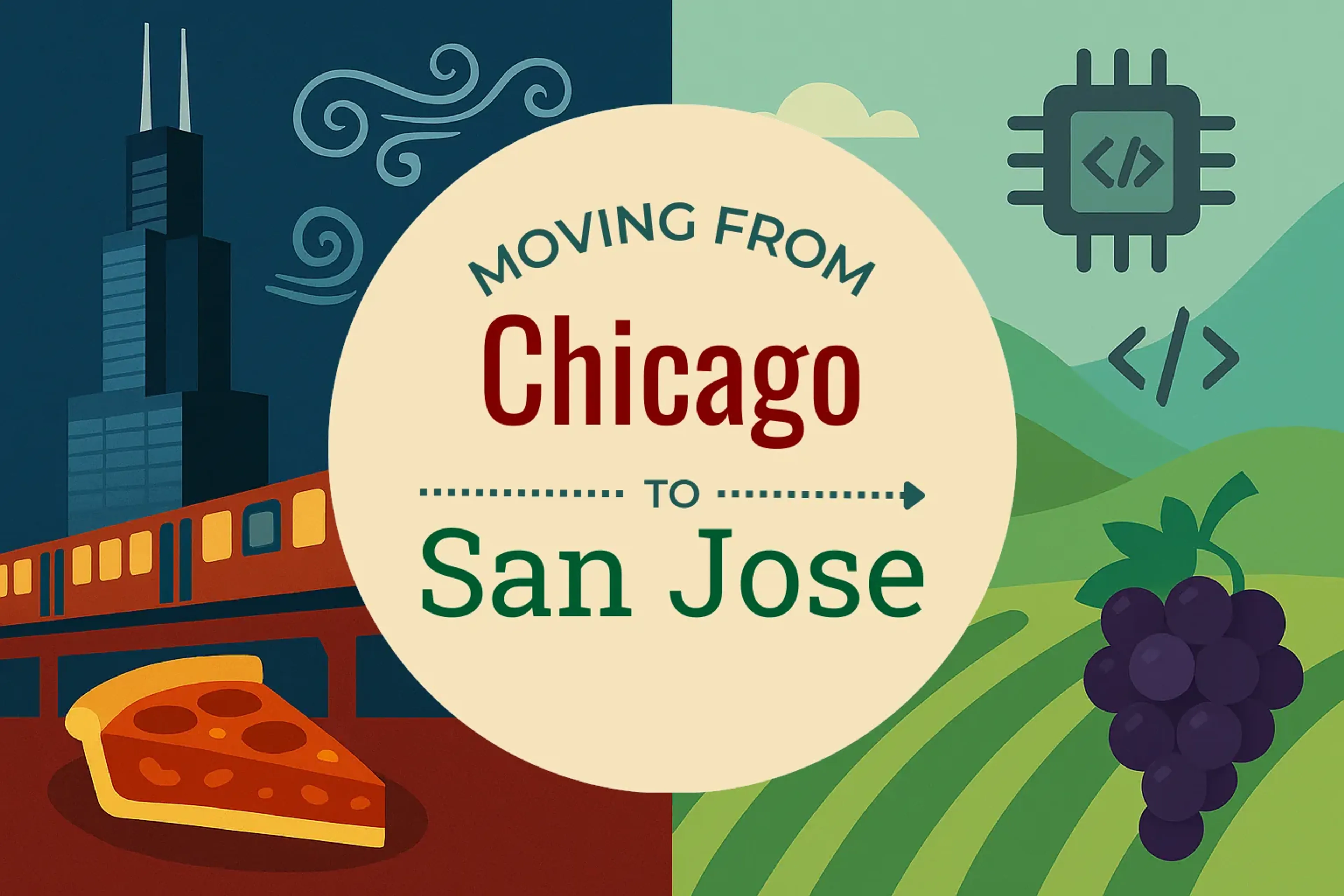 Side-by-side comparison of Chicago to San Jose moving companies