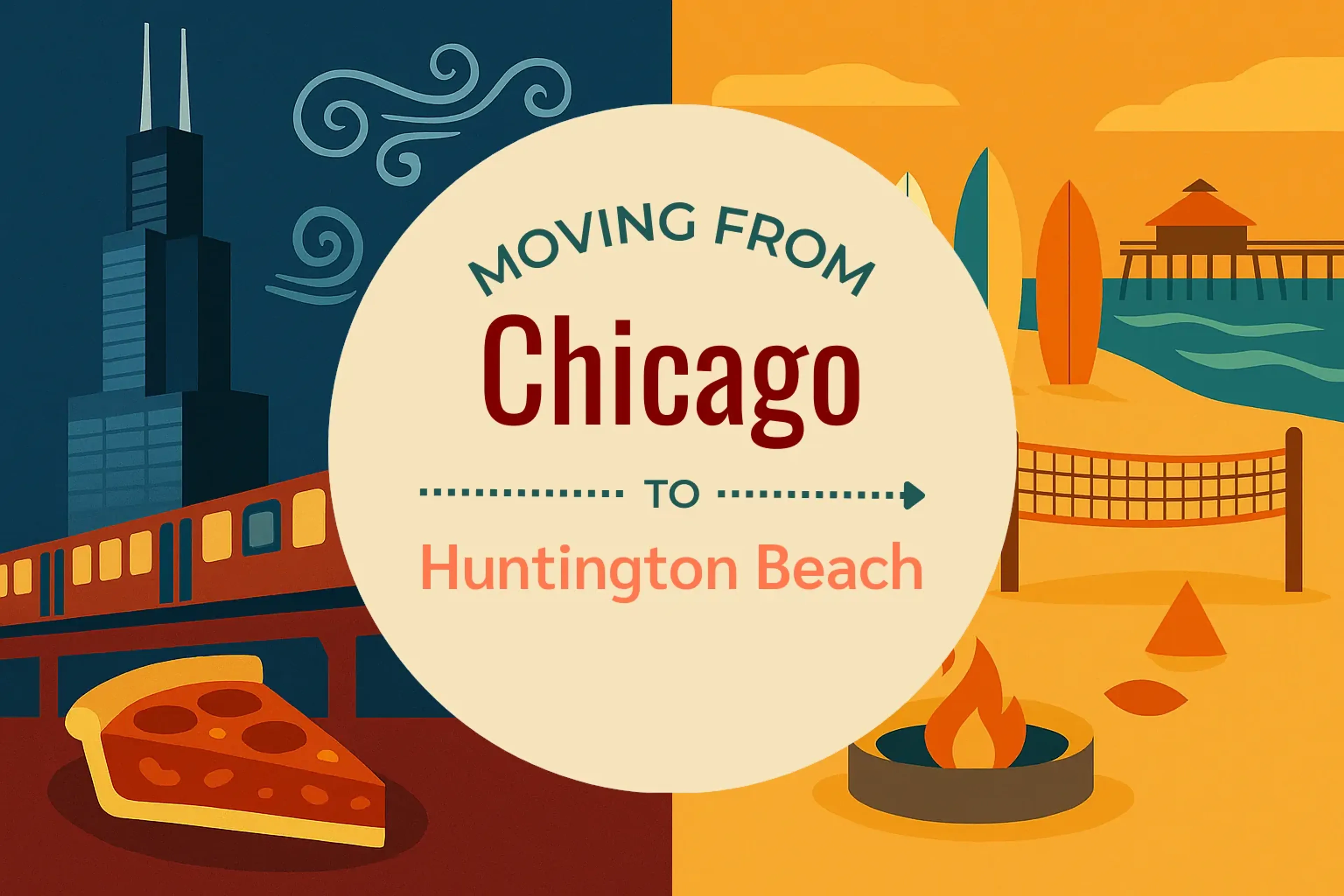 Side-by-side comparison of Chicago to Huntington Beach moving companies