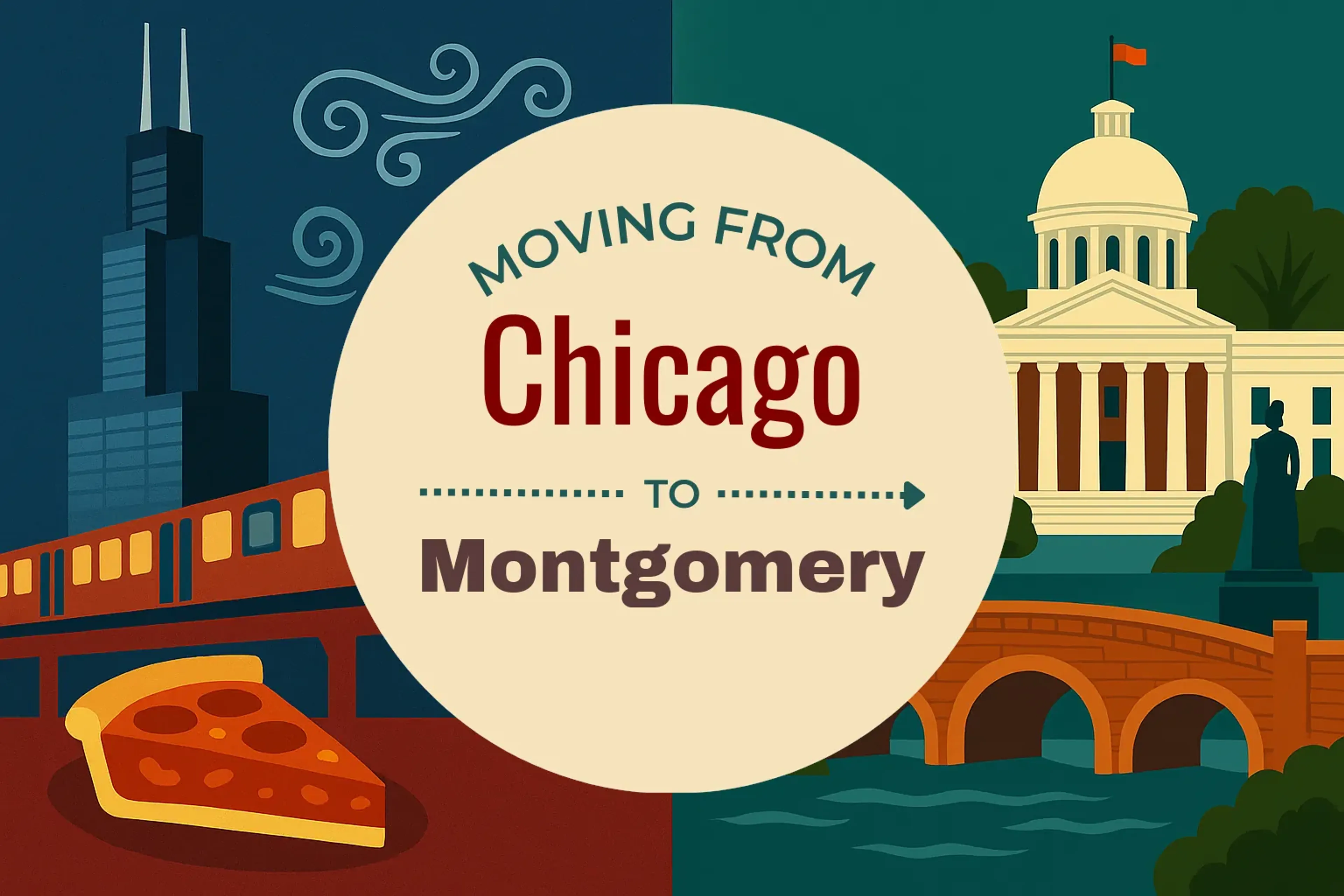 Side-by-side comparison of Chicago to Montgomery moving companies