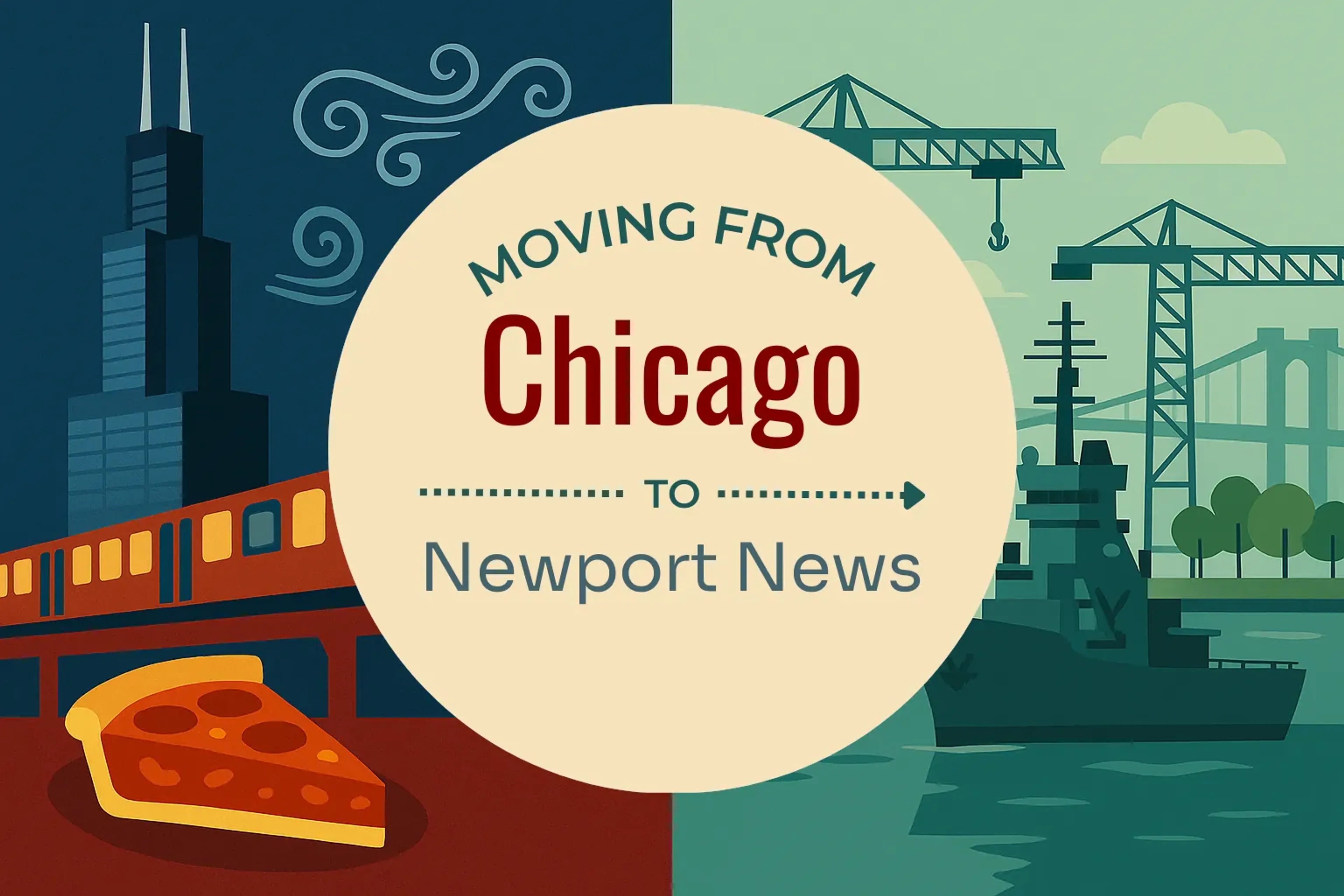 Side-by-side comparison of Chicago to Newport News moving companies