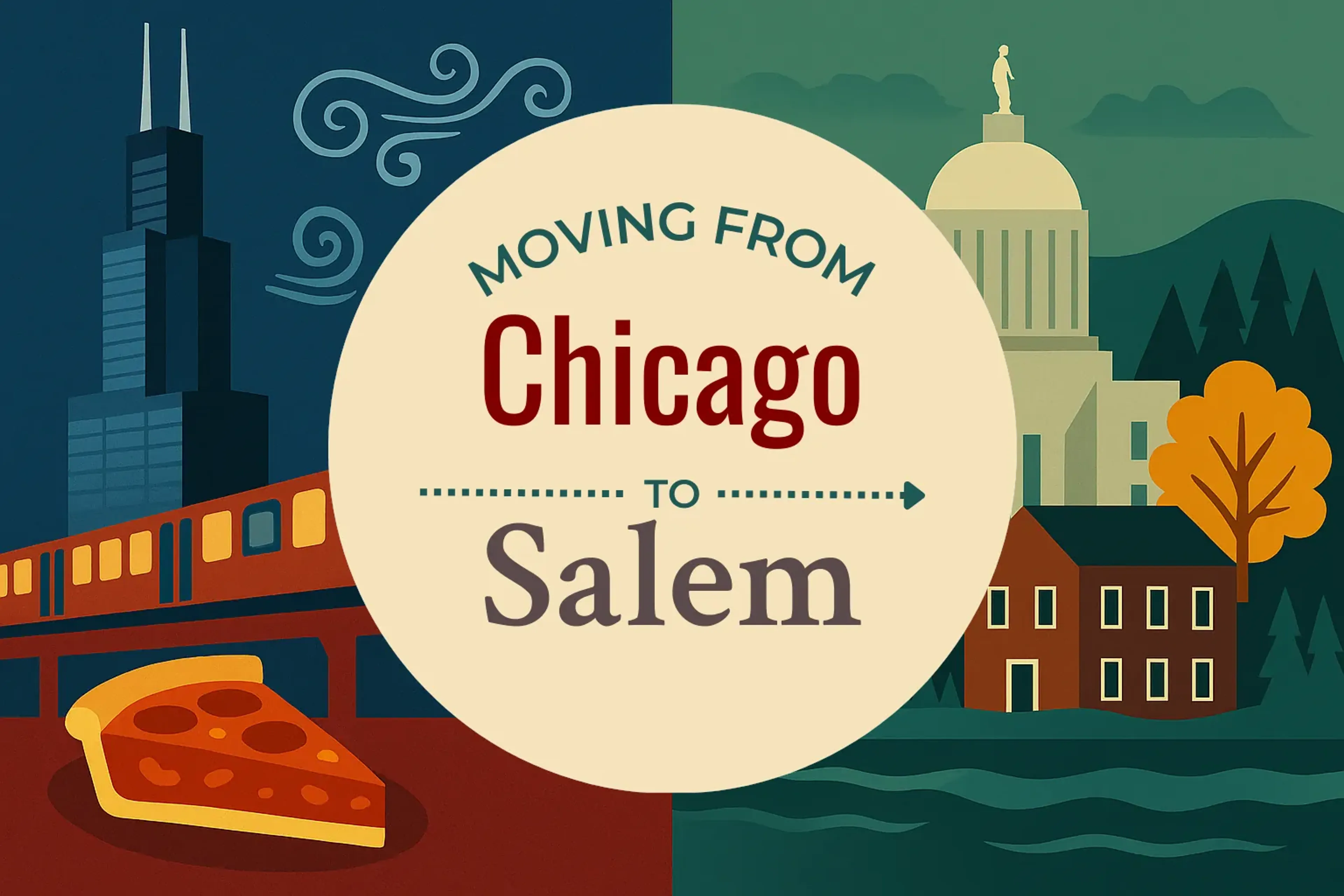 Side-by-side comparison of Chicago to Salem moving companies