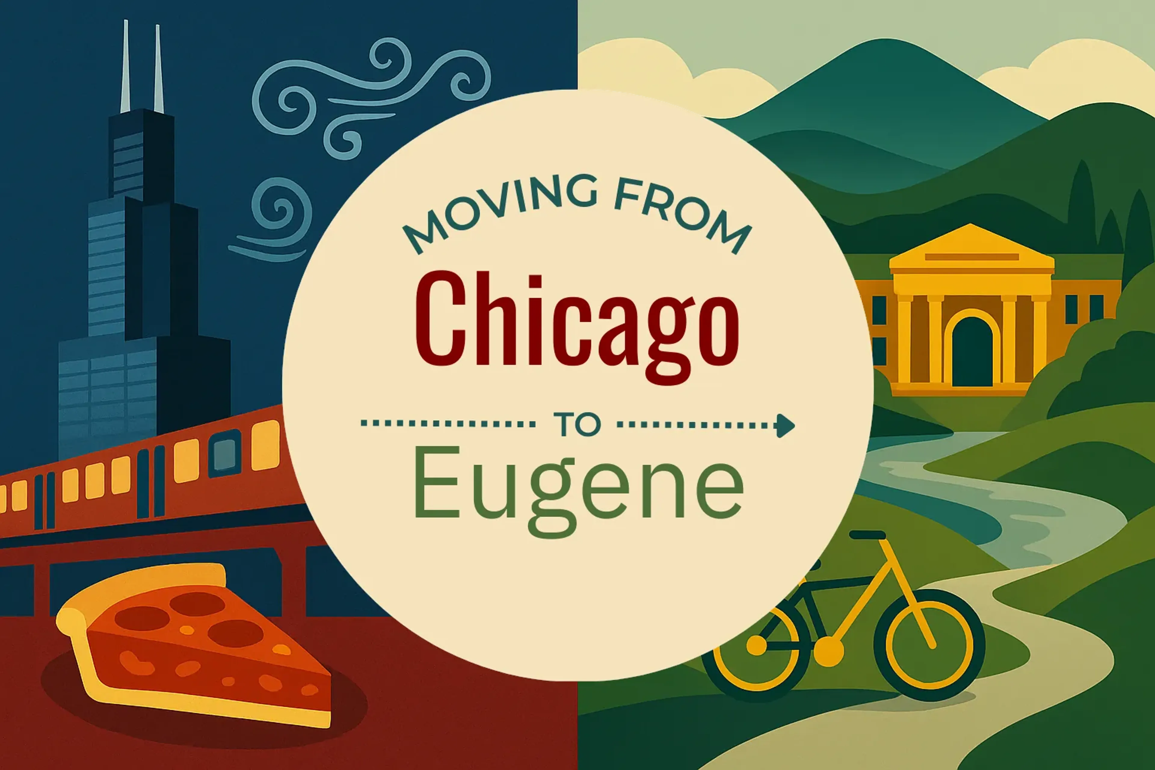Side-by-side comparison of Chicago to Eugene moving companies