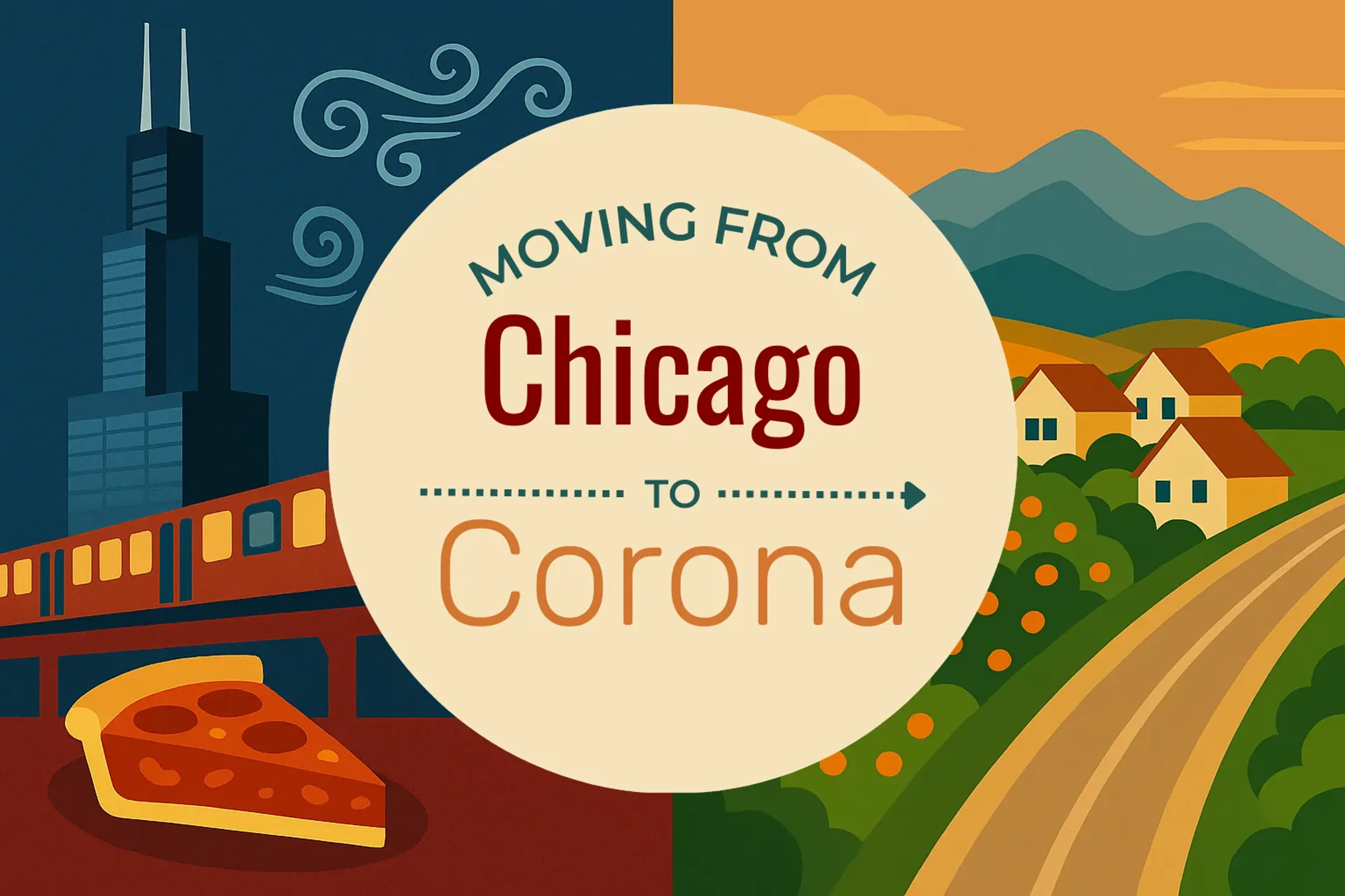 Side-by-side comparison of Chicago to Corona moving companies