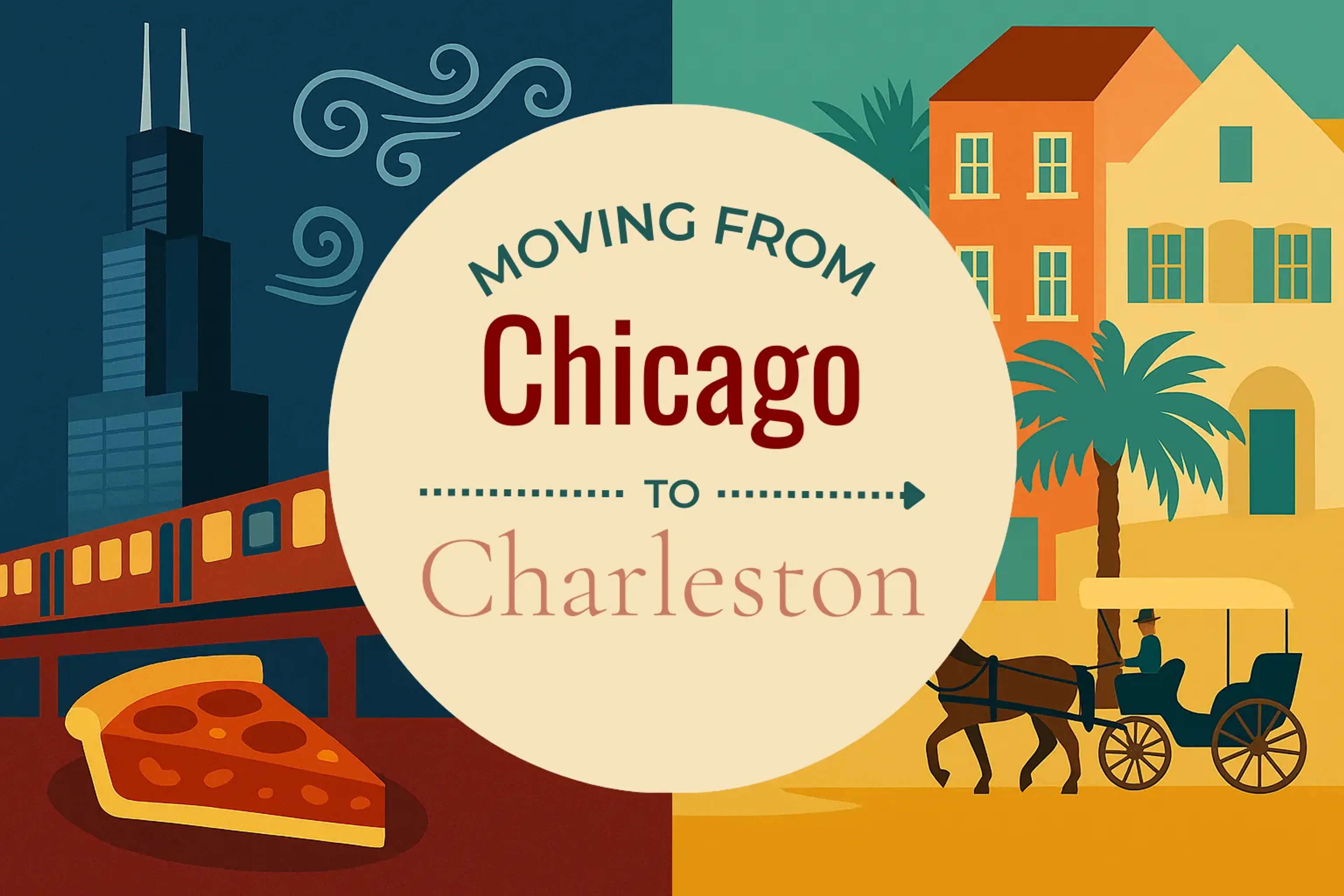 Side-by-side comparison of Chicago to Charleston moving companies
