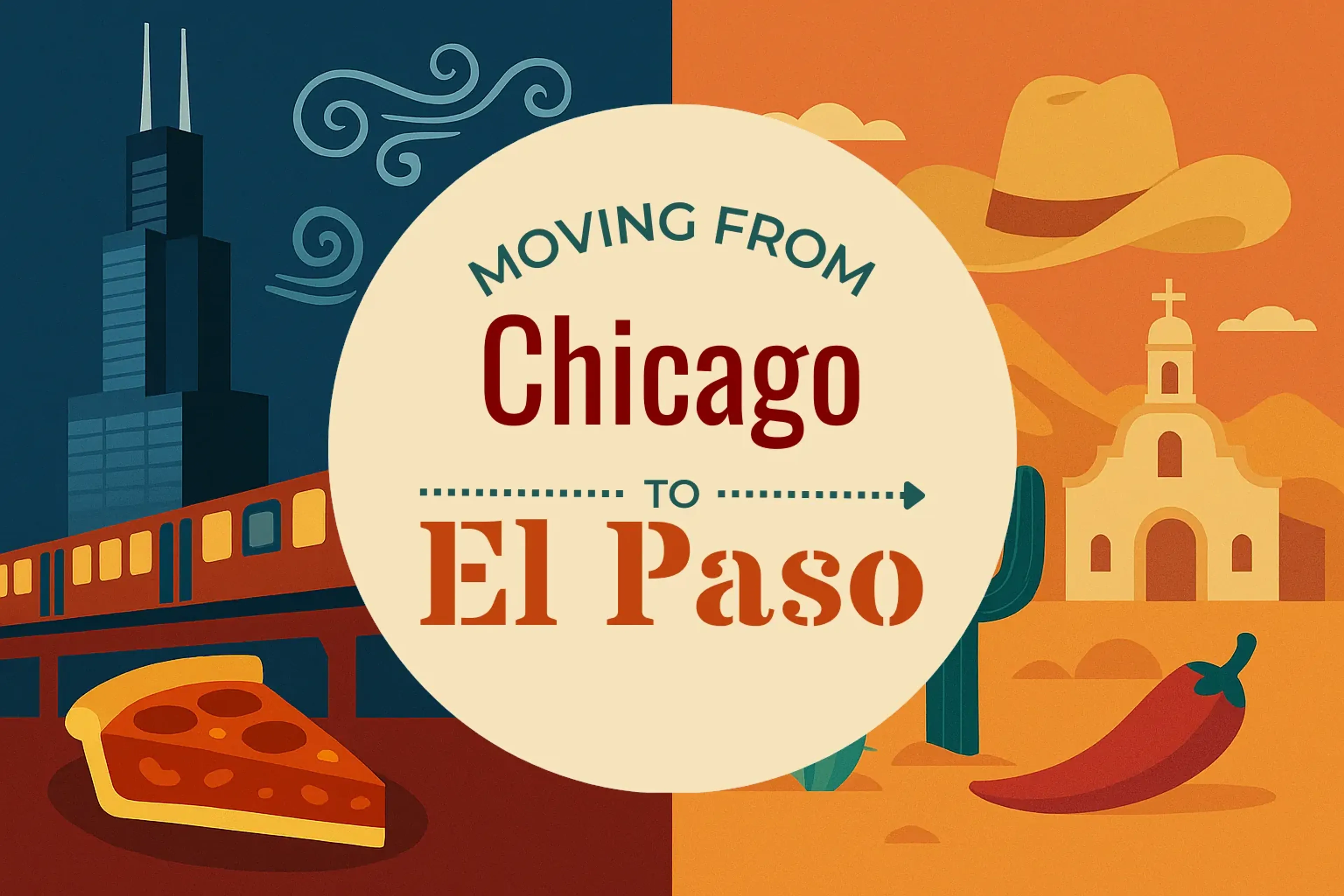 Side-by-side comparison of Chicago to El Paso moving companies