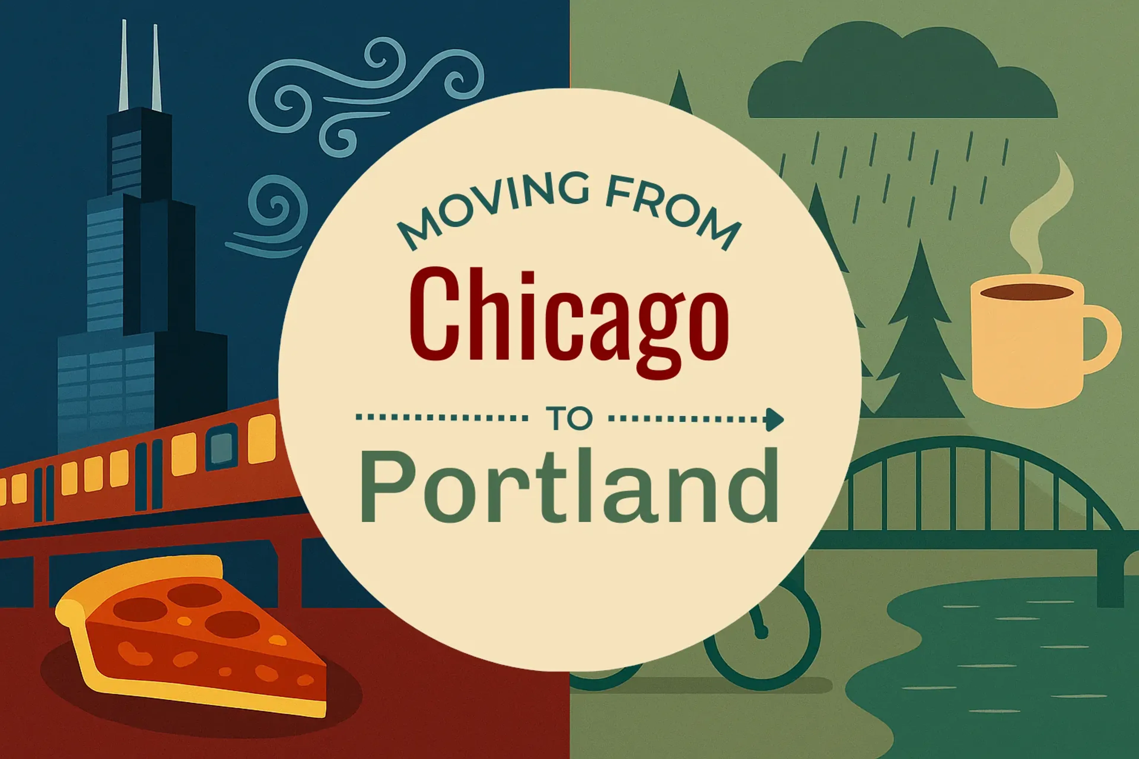 Side-by-side comparison of Chicago to Portland moving companies