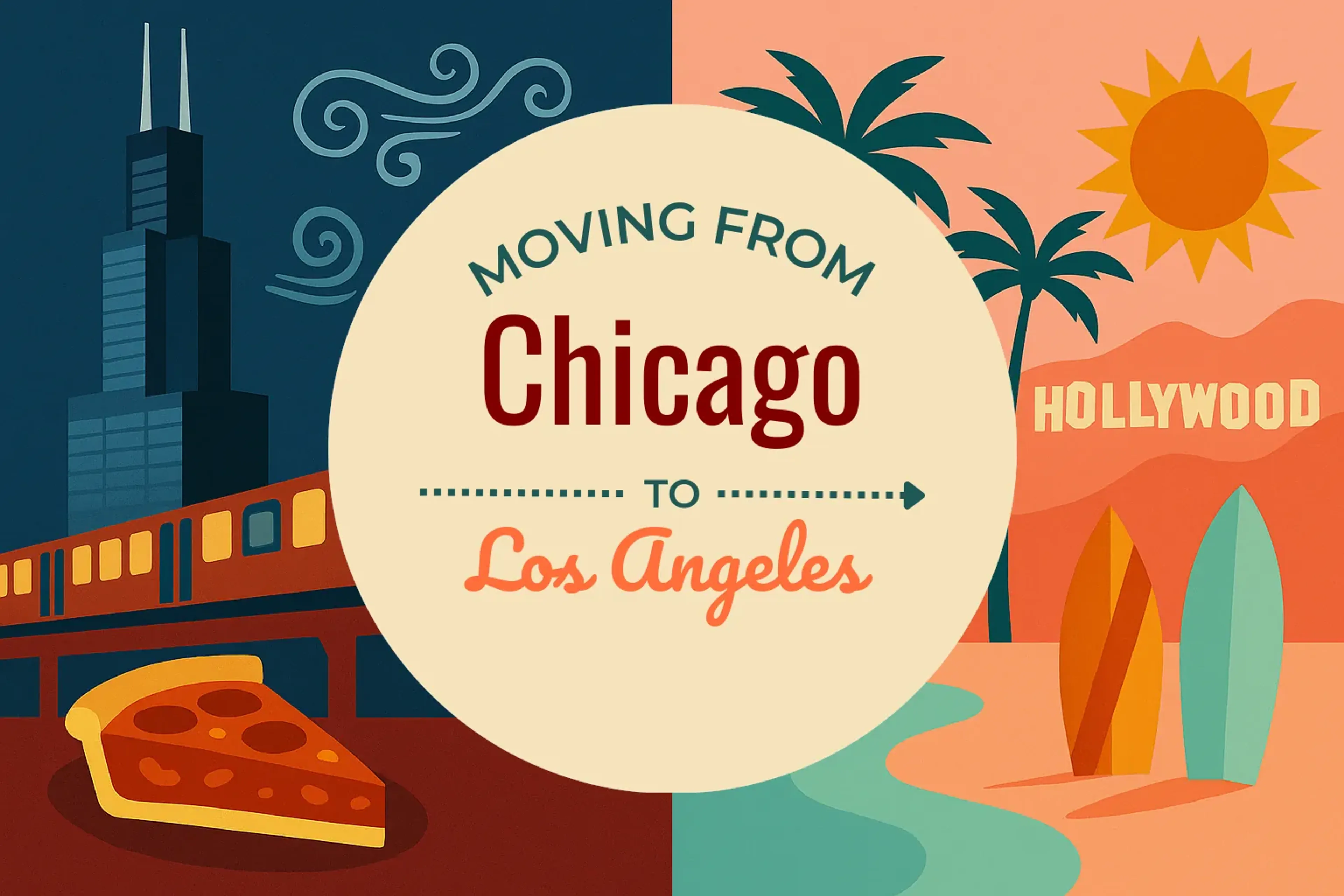 Side-by-side comparison of Chicago to Los Angeles moving companies