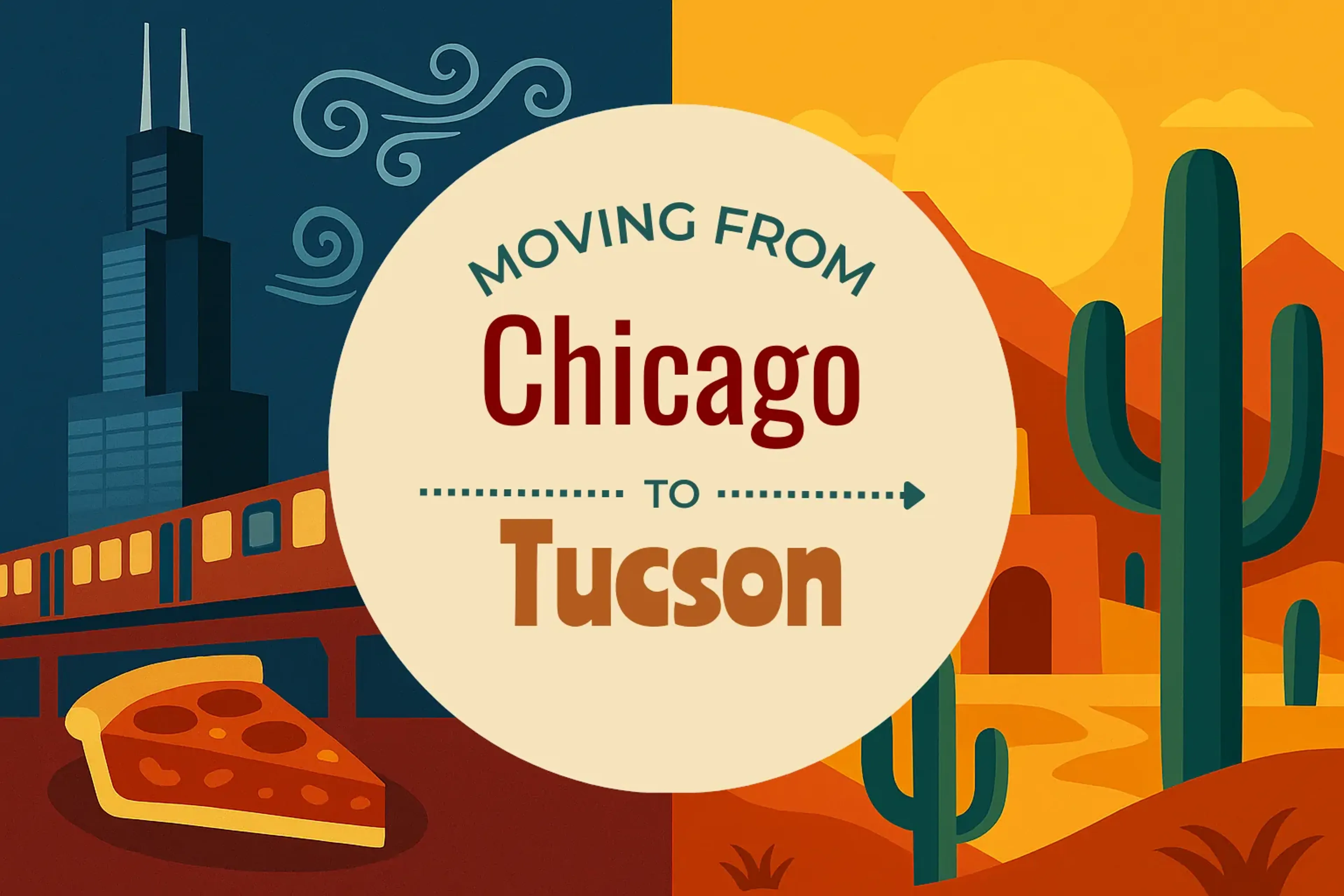 Side-by-side comparison of Chicago to Tucson moving companies