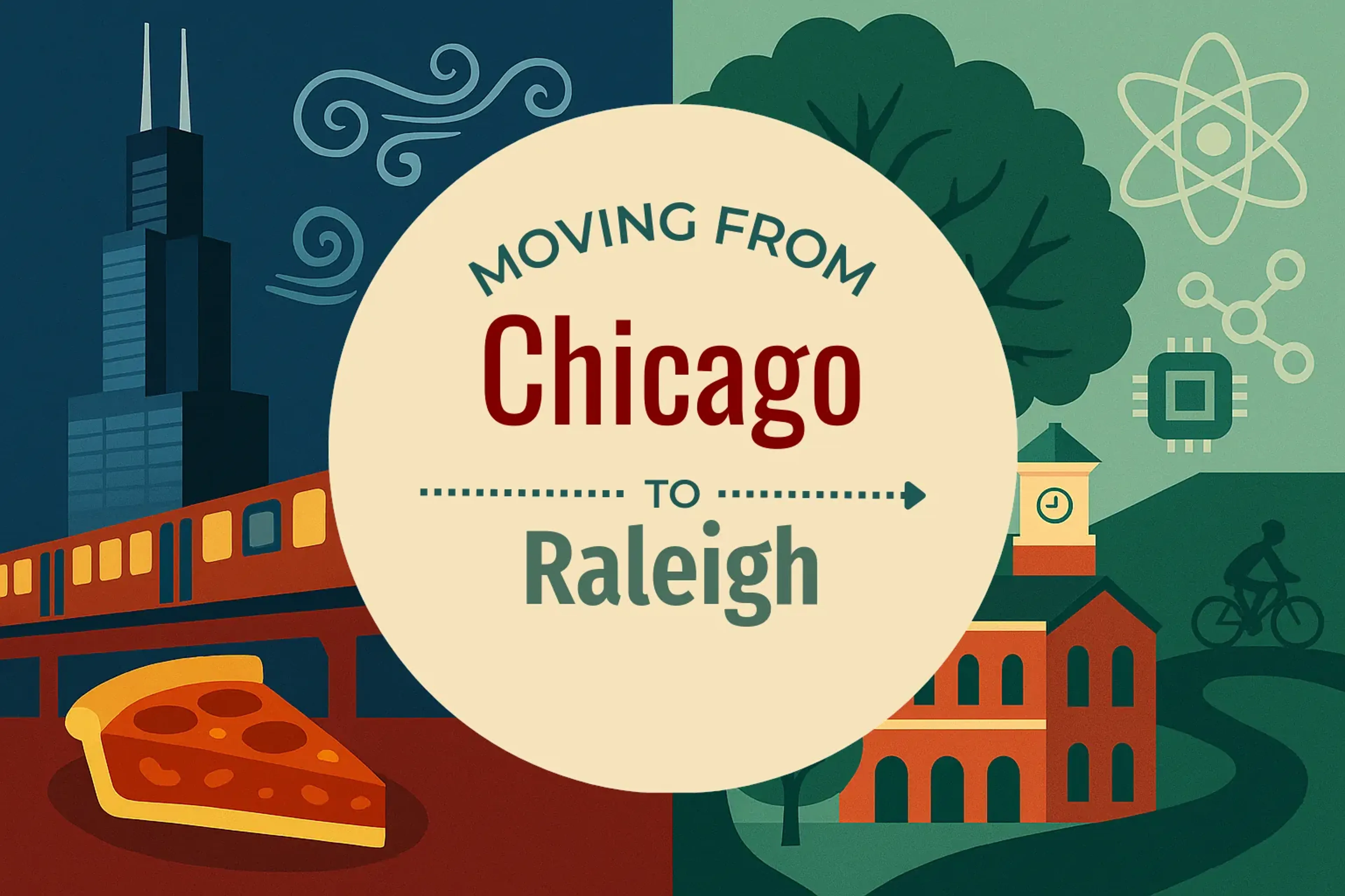 Side-by-side comparison of Chicago to Raleigh moving companies