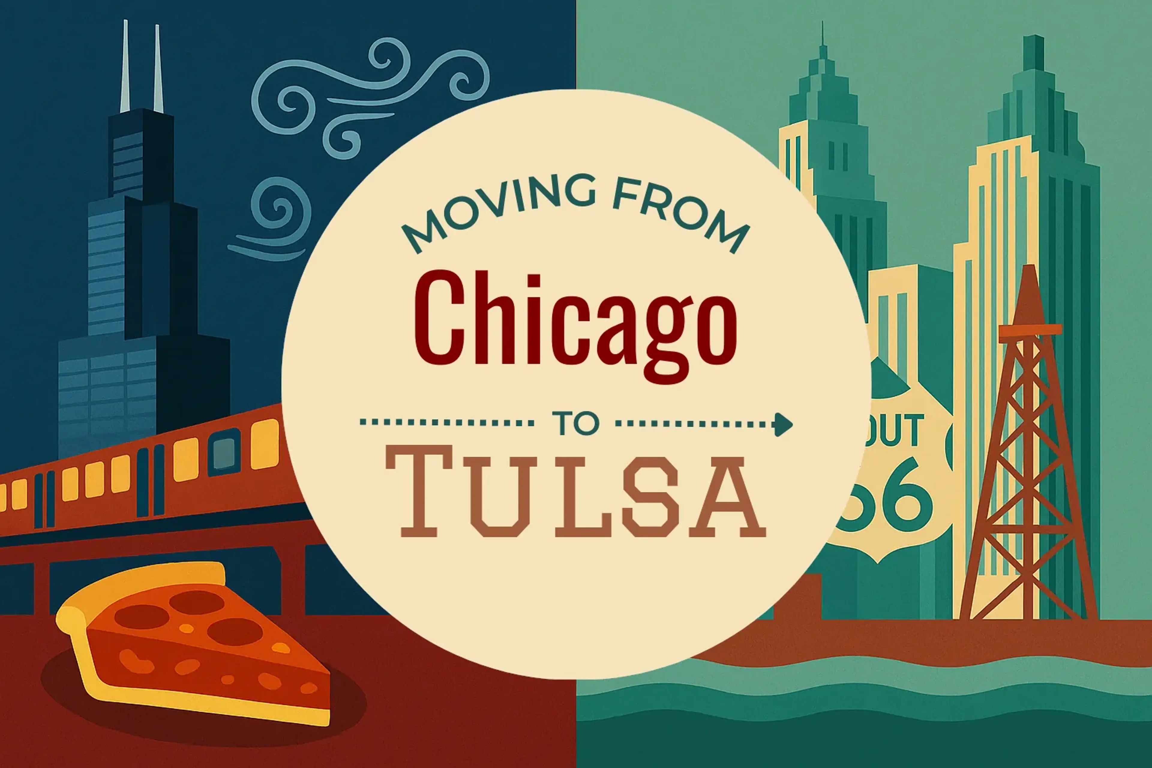 Side-by-side comparison of Chicago to Tulsa moving companies