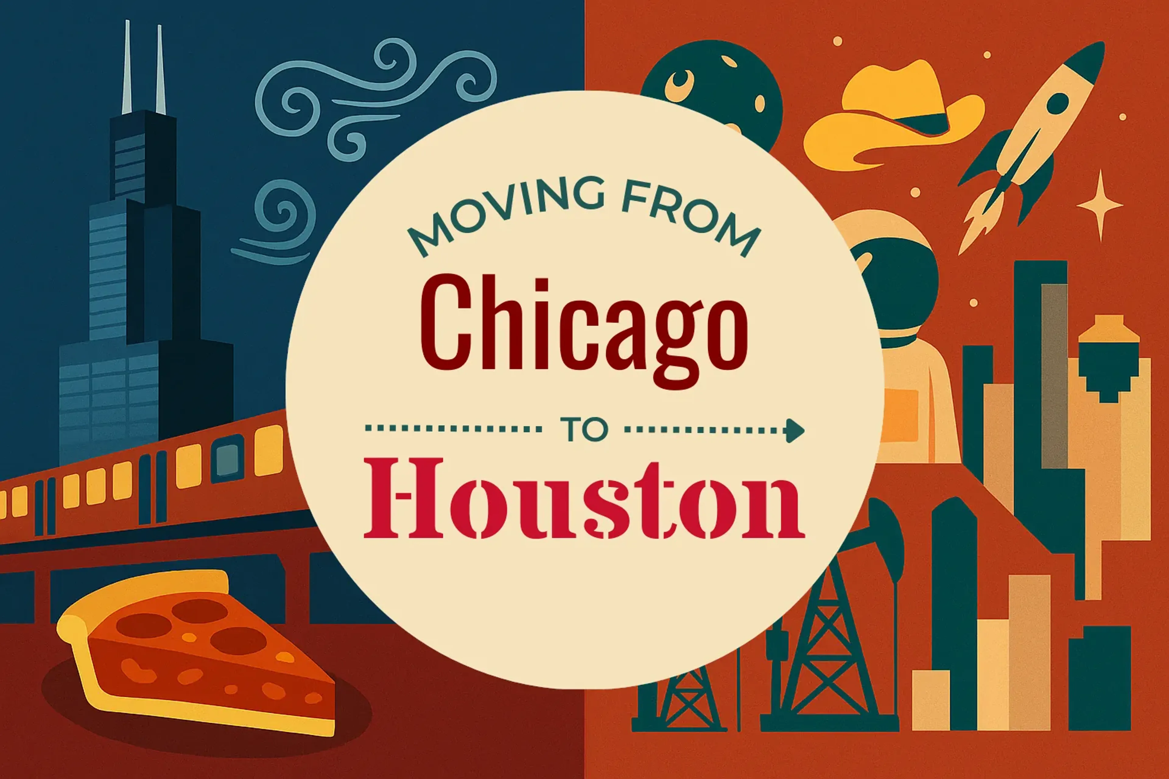 Side-by-side comparison of Chicago to Houston moving companies