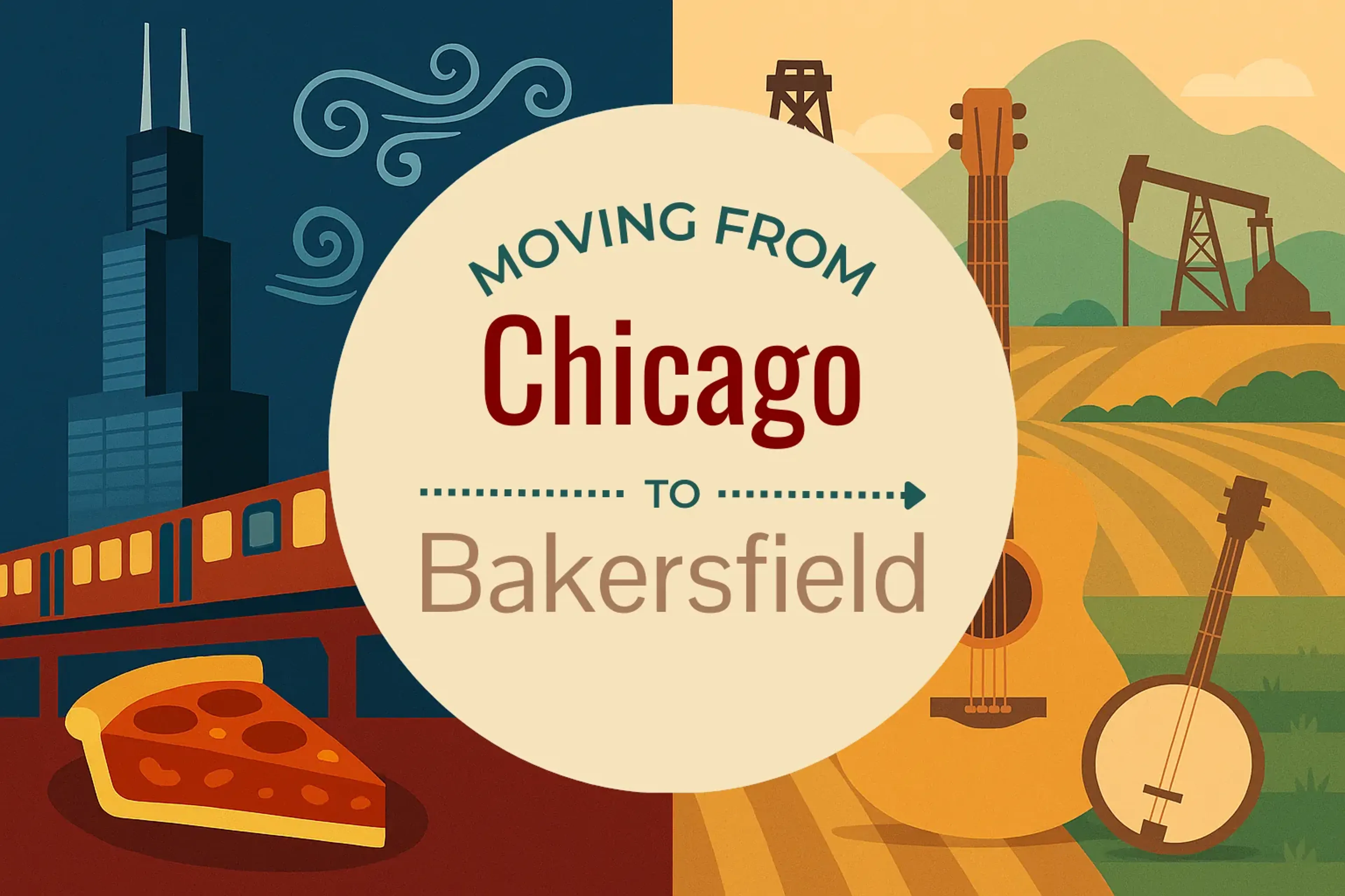 Side-by-side comparison of Chicago to Bakersfield moving companies