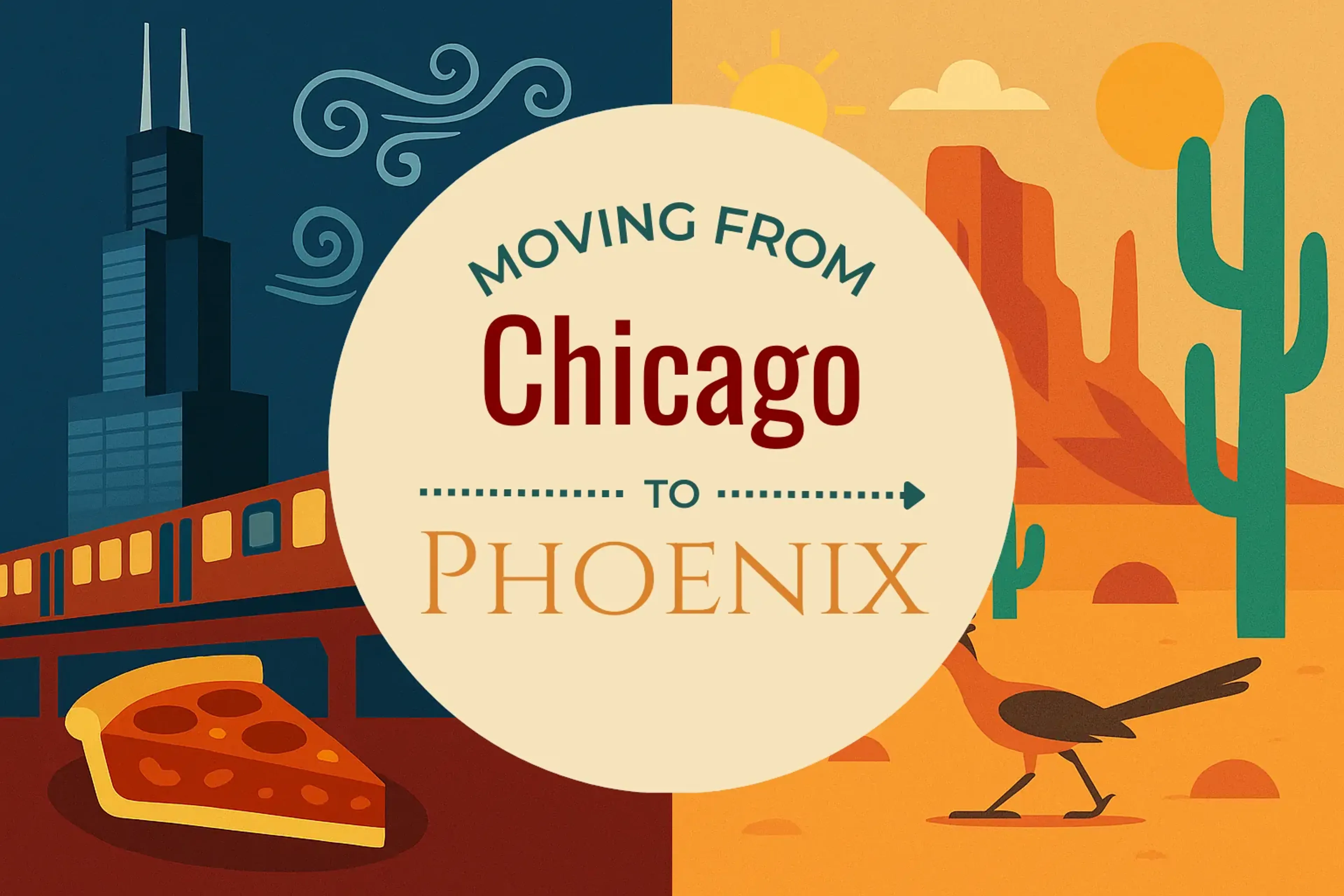 Side-by-side comparison of Chicago to Phoenix moving companies