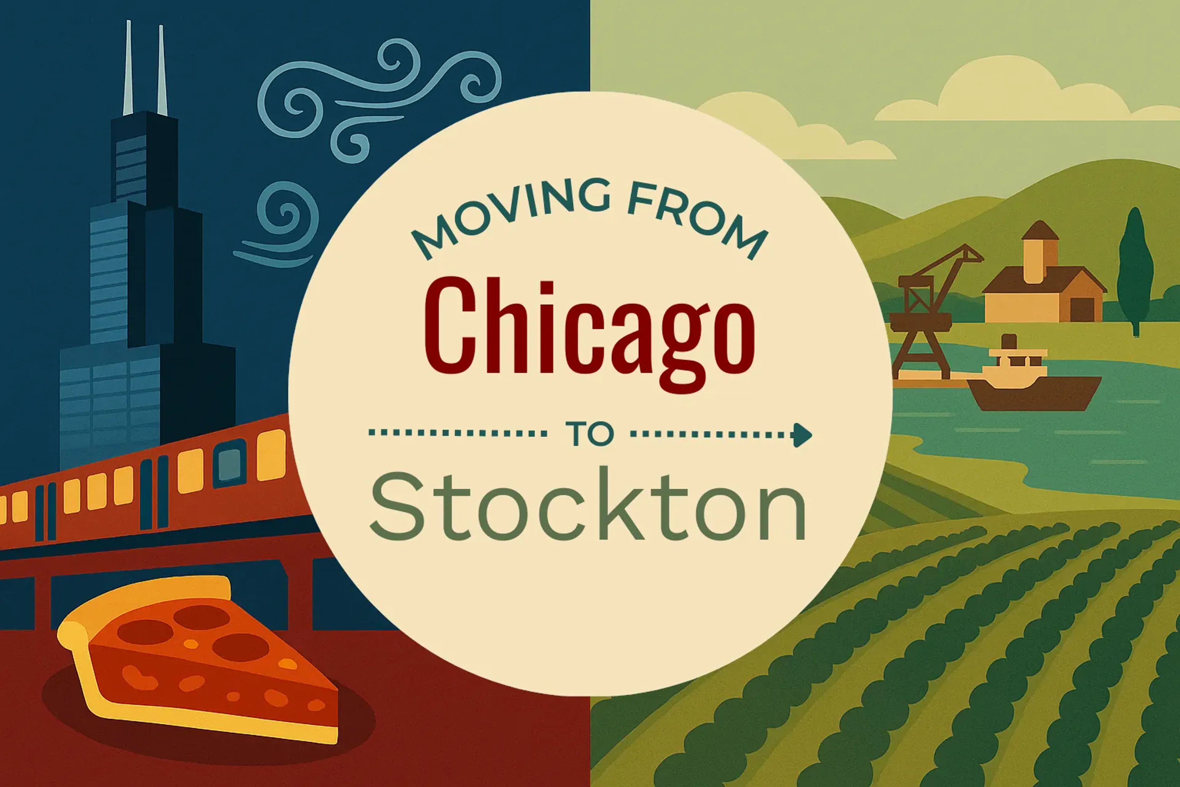 Side-by-side comparison of Chicago to Stockton moving companies