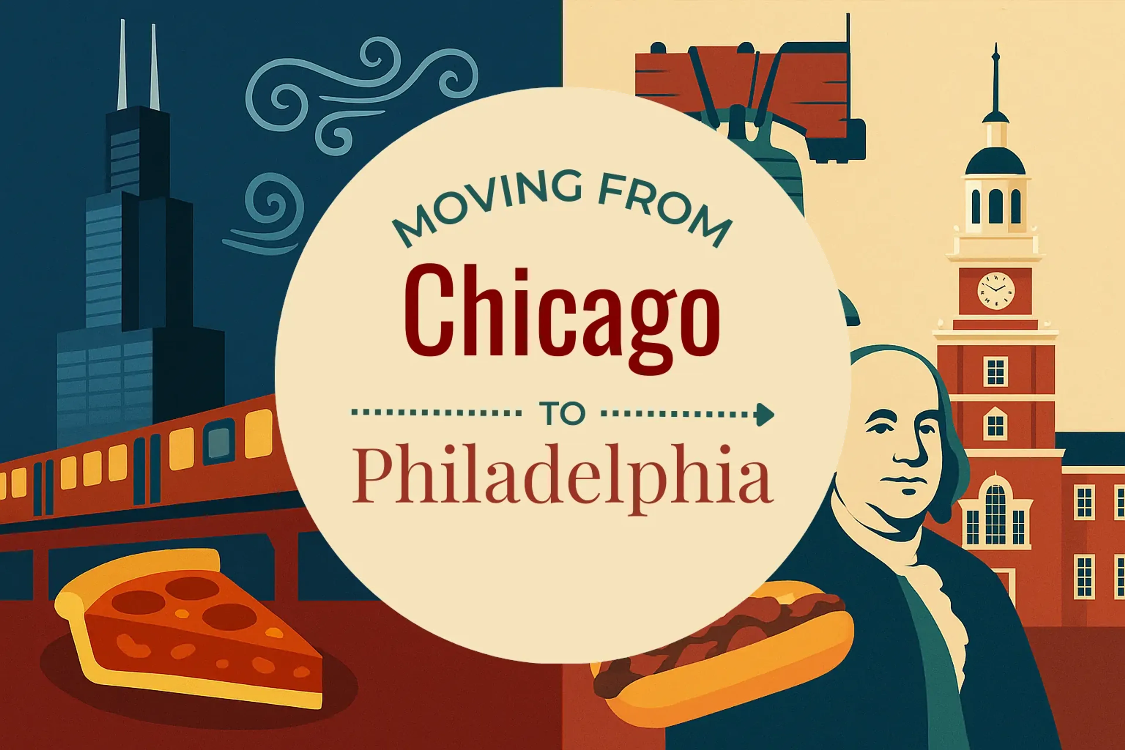 Side-by-side comparison of Chicago to Philadelphia moving companies