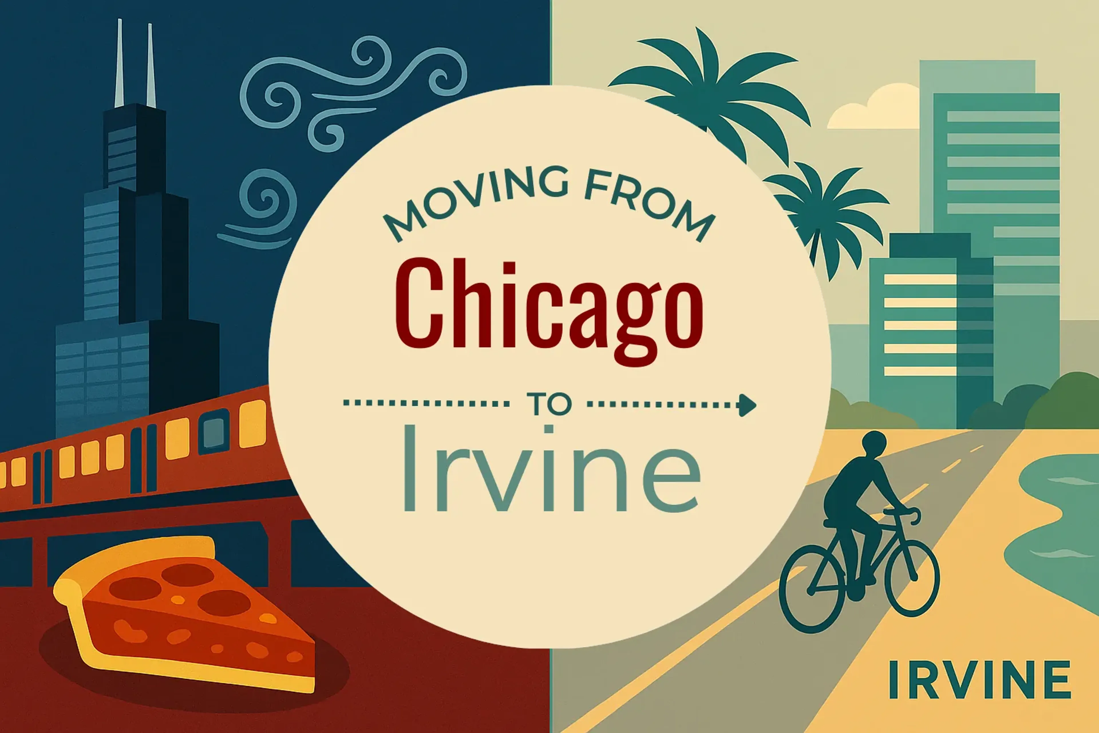 Side-by-side comparison of Chicago to Irvine moving companies