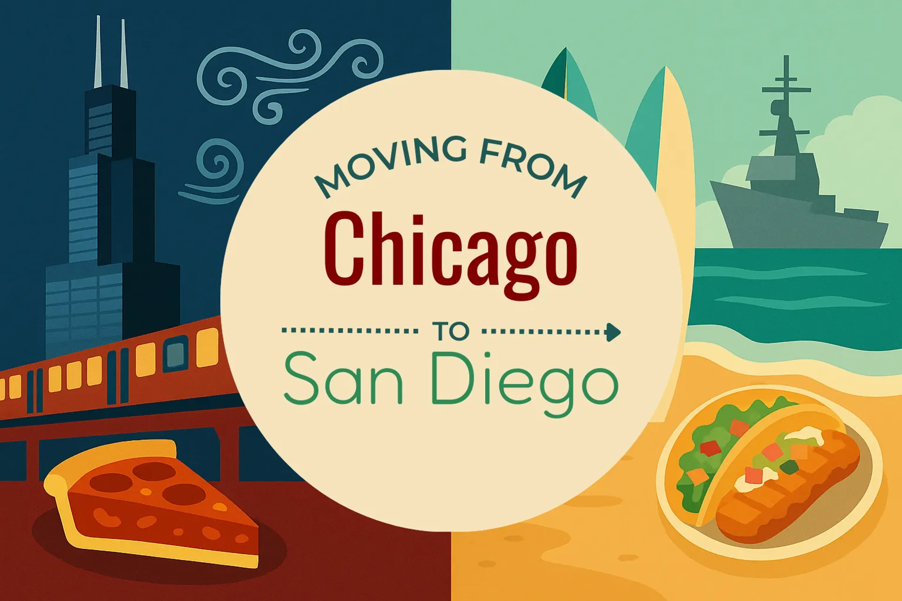 Side-by-side comparison of Chicago to San Diego moving companies