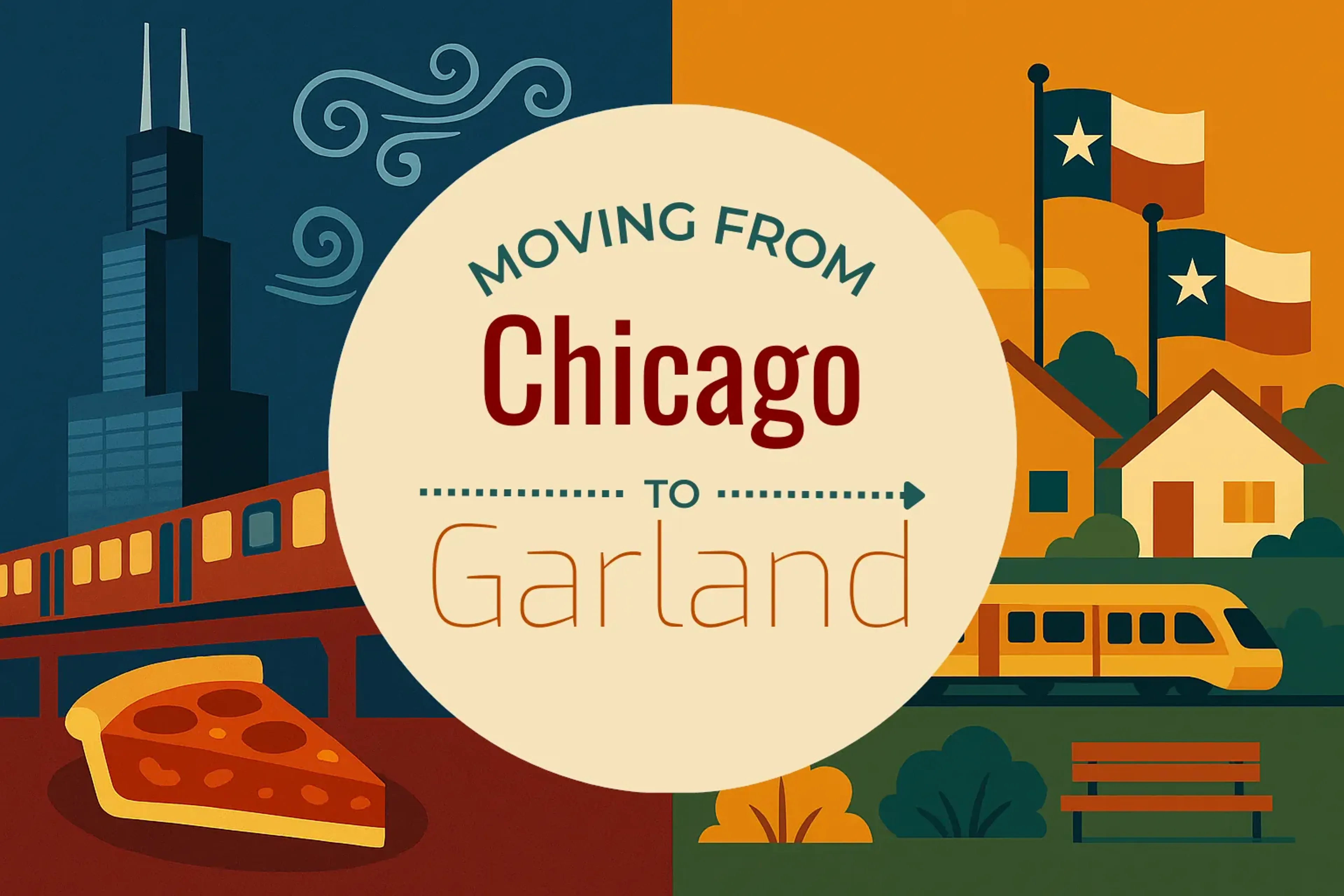 Side-by-side comparison of Chicago to Garland moving companies