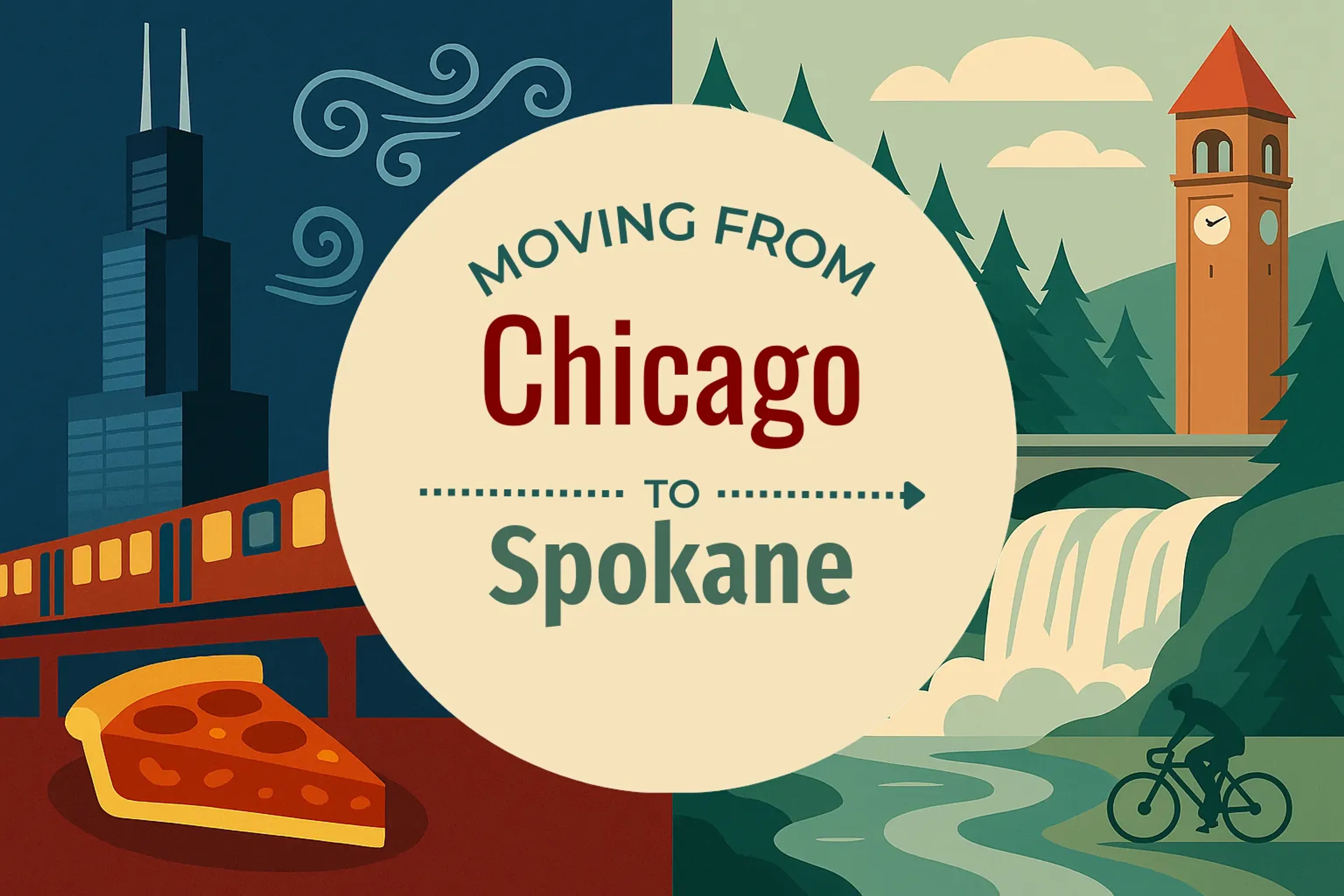 Side-by-side comparison of Chicago to Spokane moving companies