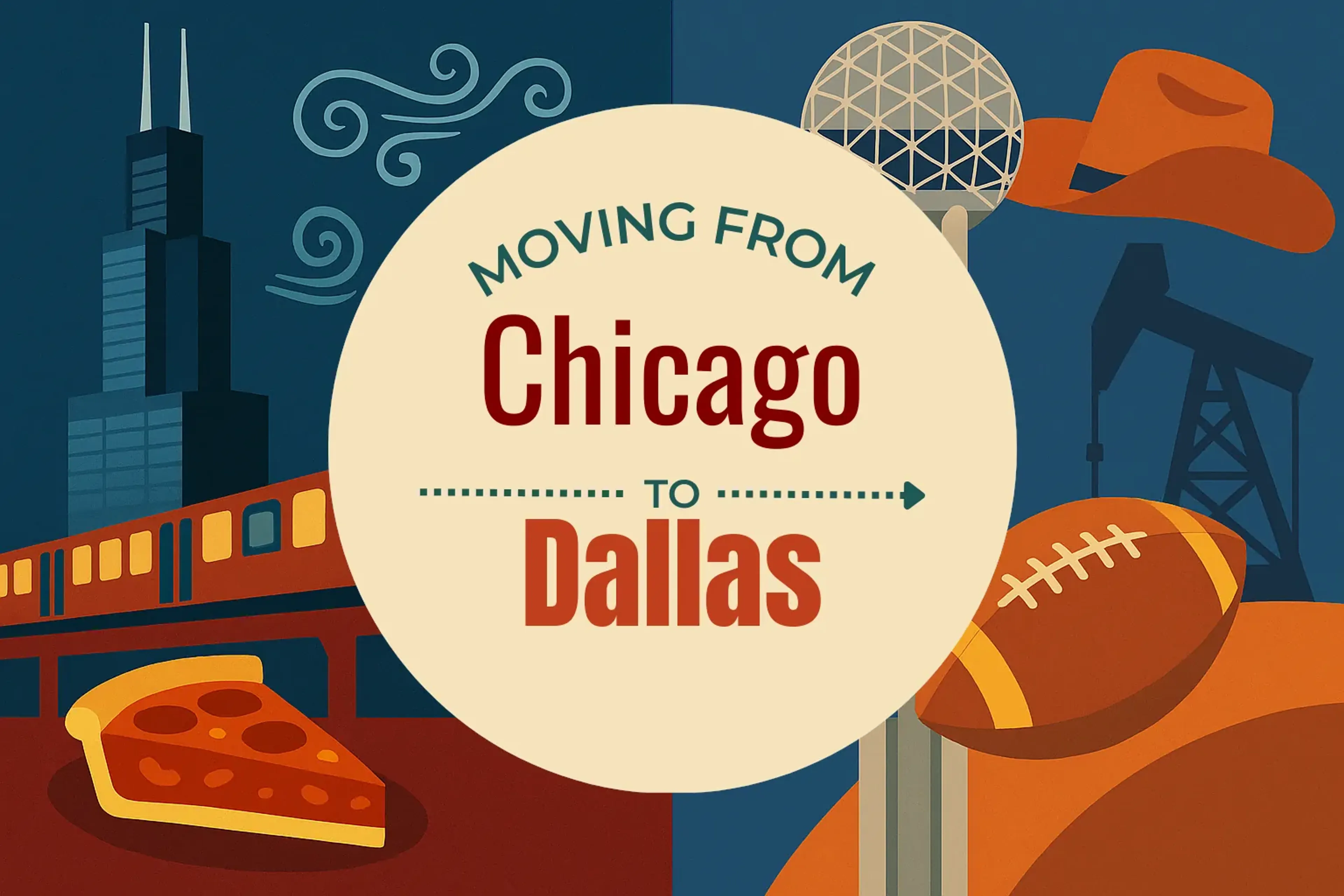 Side-by-side comparison of Chicago to Dallas moving companies