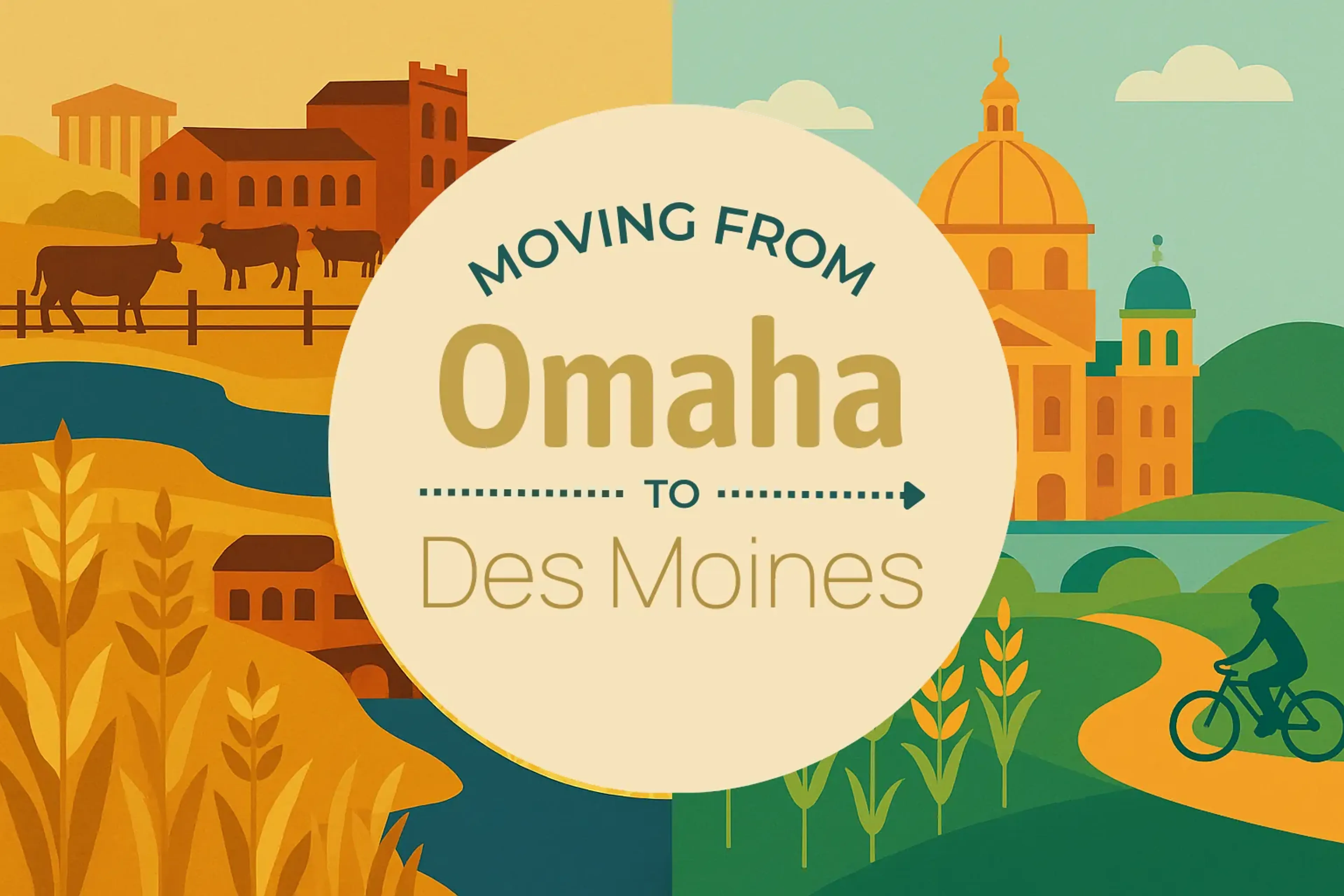 Side-by-side comparison of Omaha to Des Moines moving companies
