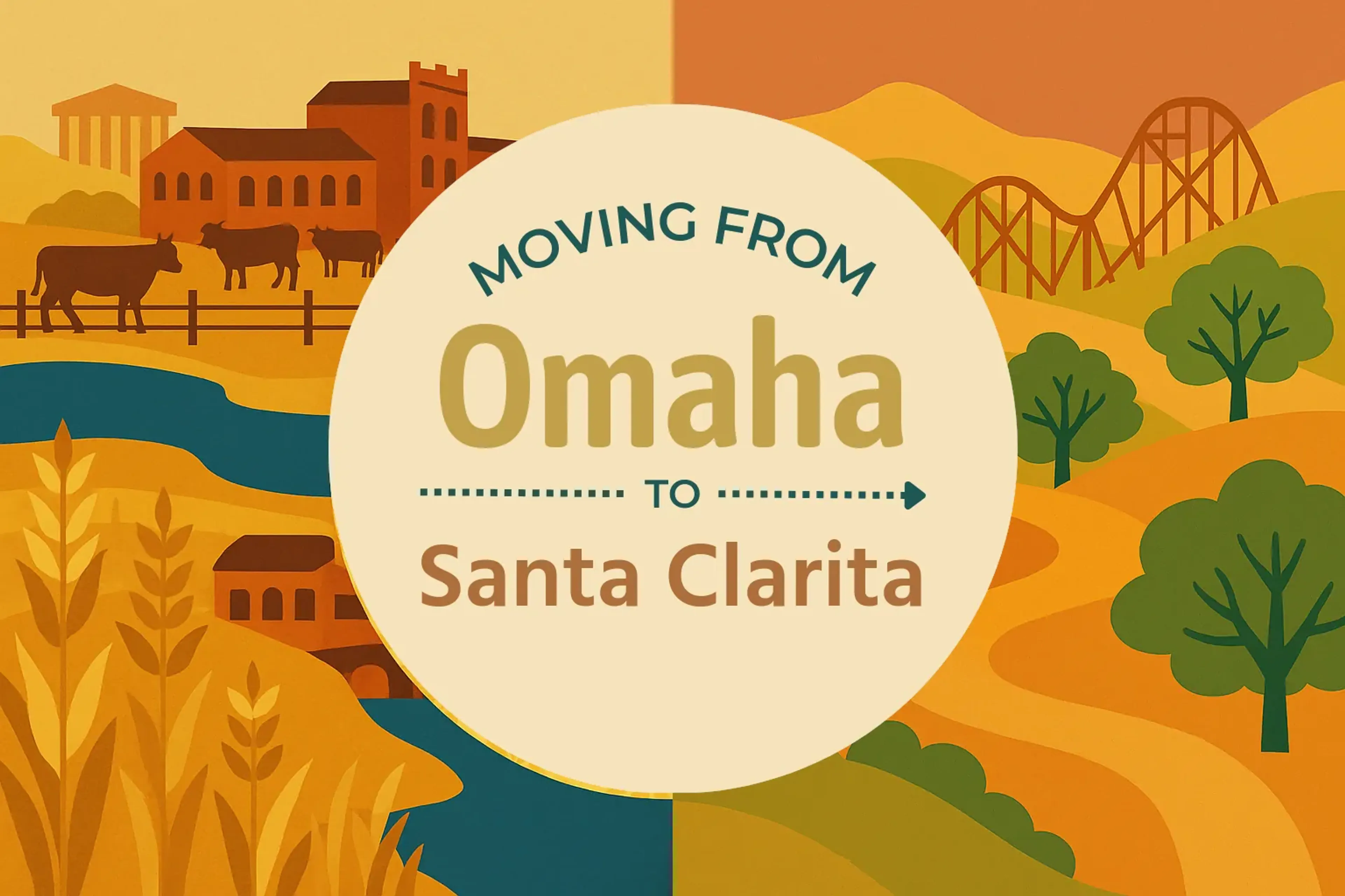 Side-by-side comparison of Omaha to Santa Clarita moving companies