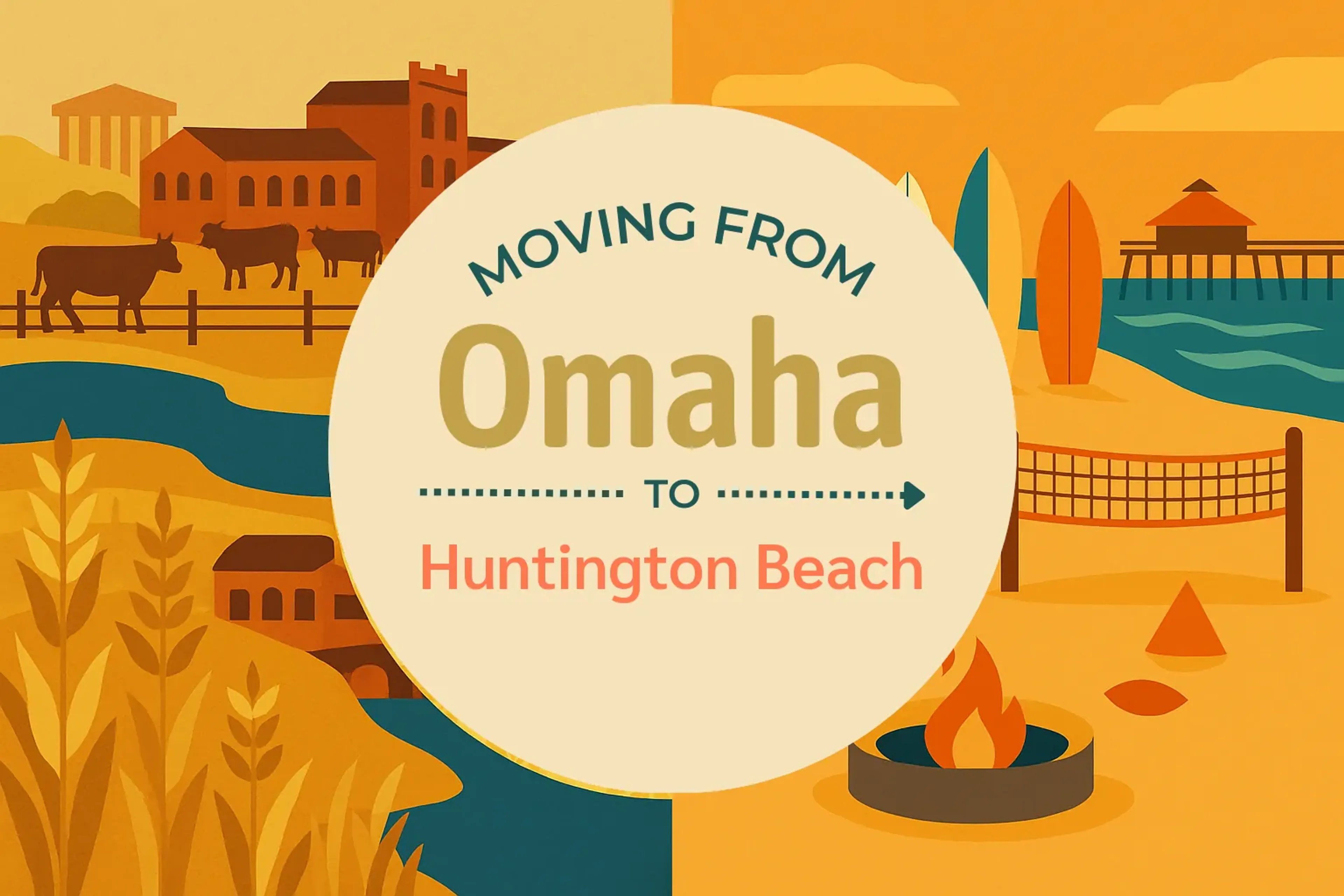 Side-by-side comparison of Omaha to Huntington Beach moving companies