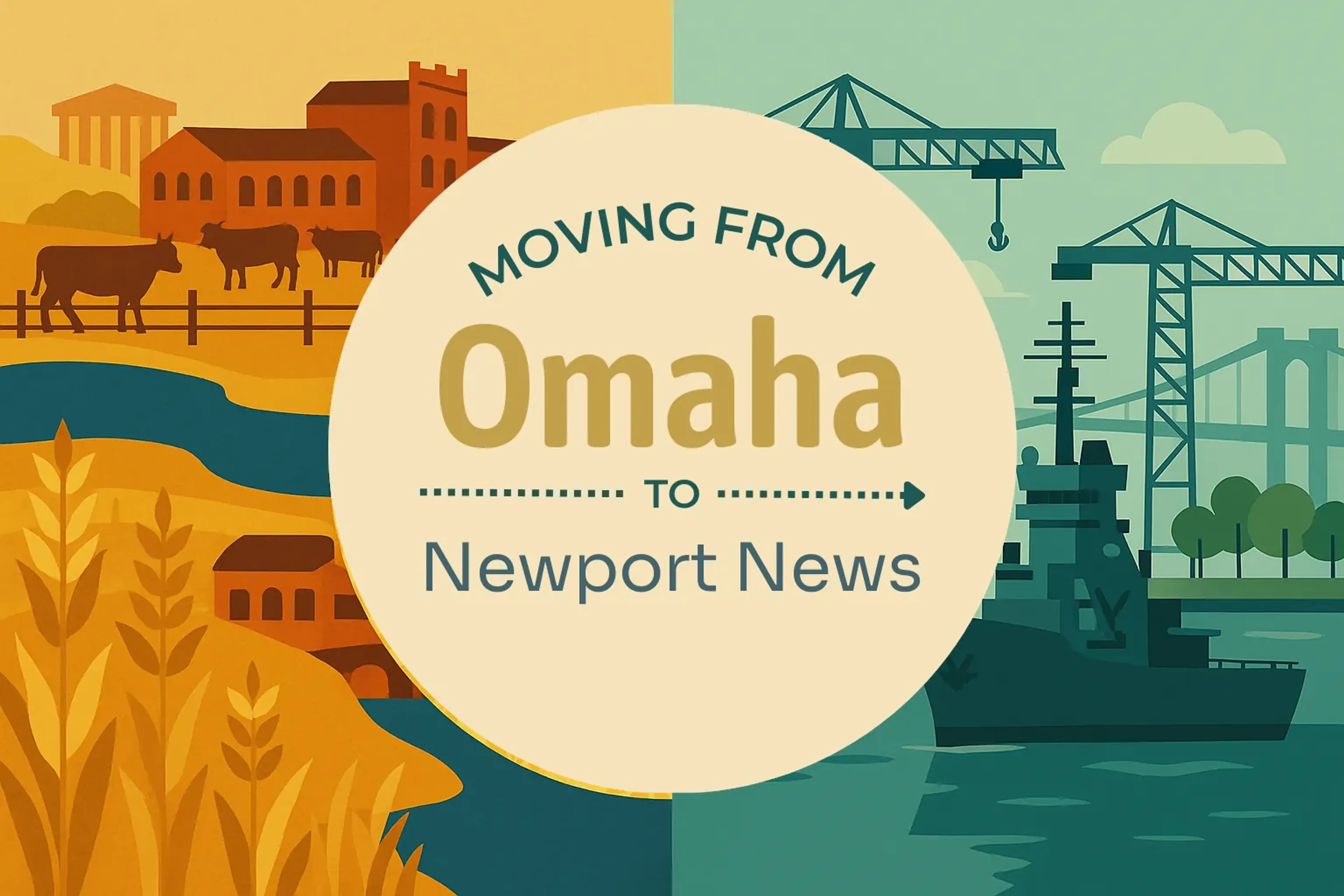 Side-by-side comparison of Omaha to Newport News moving companies