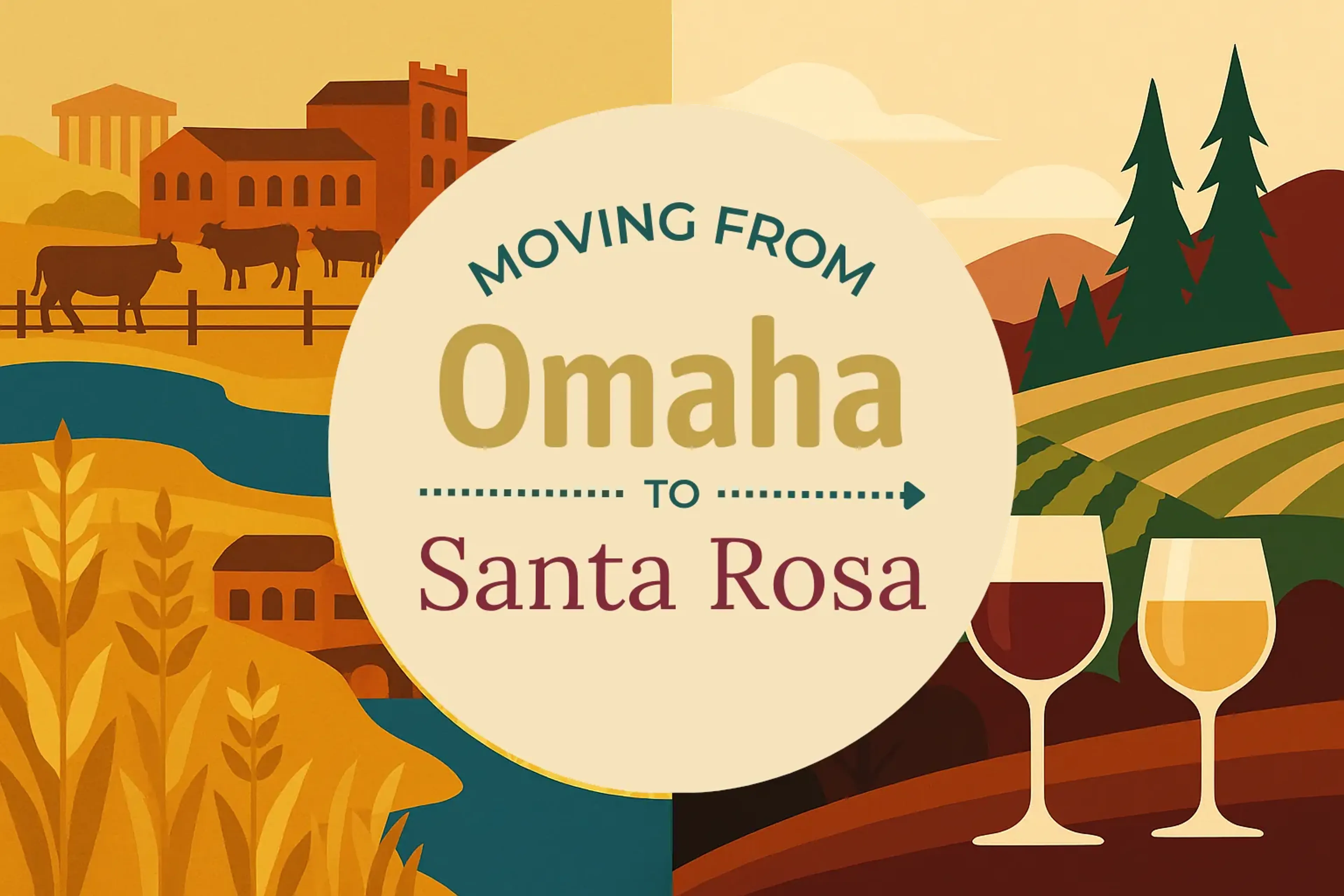 Side-by-side comparison of Omaha to Santa Rosa moving companies