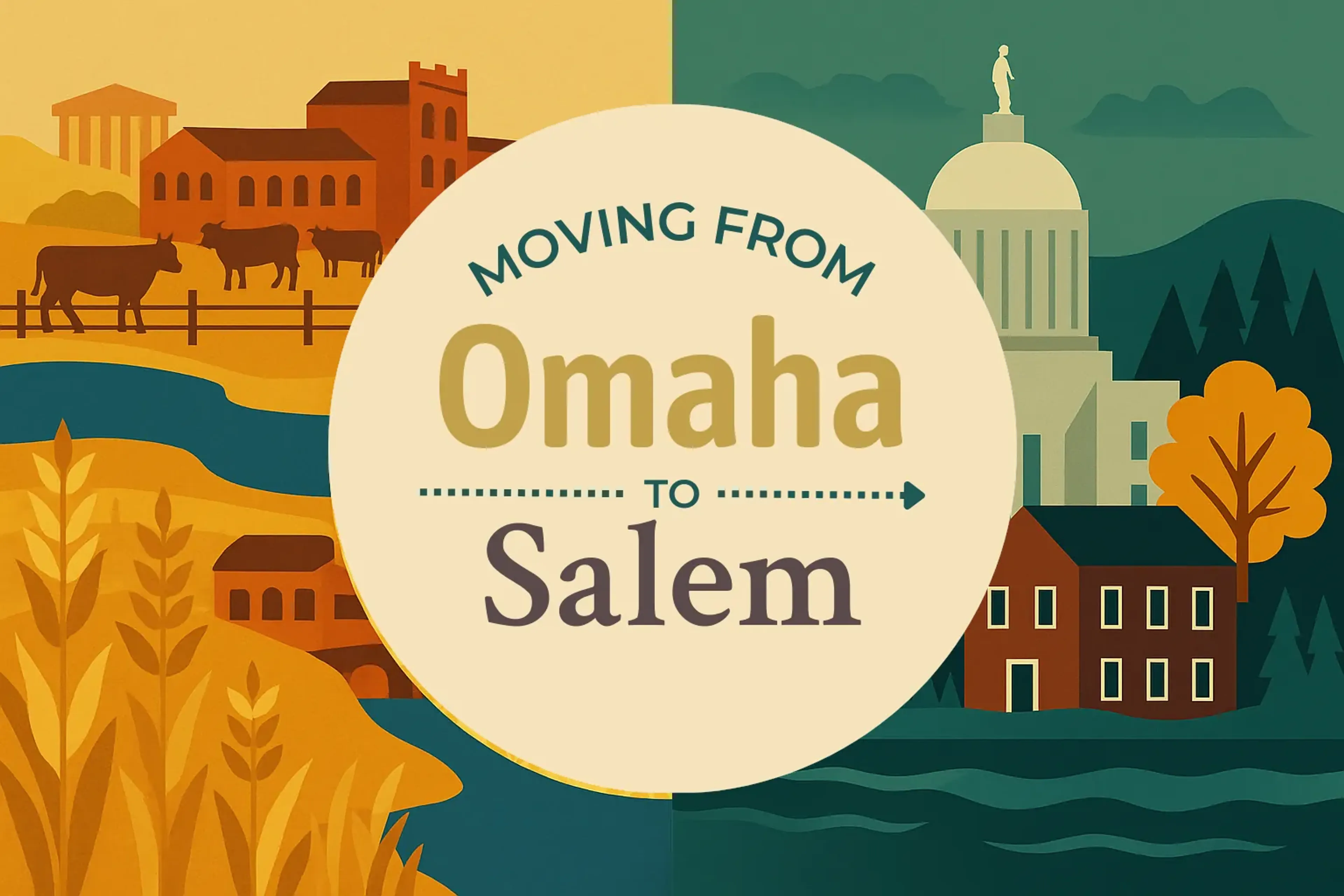 Side-by-side comparison of Omaha to Salem moving companies