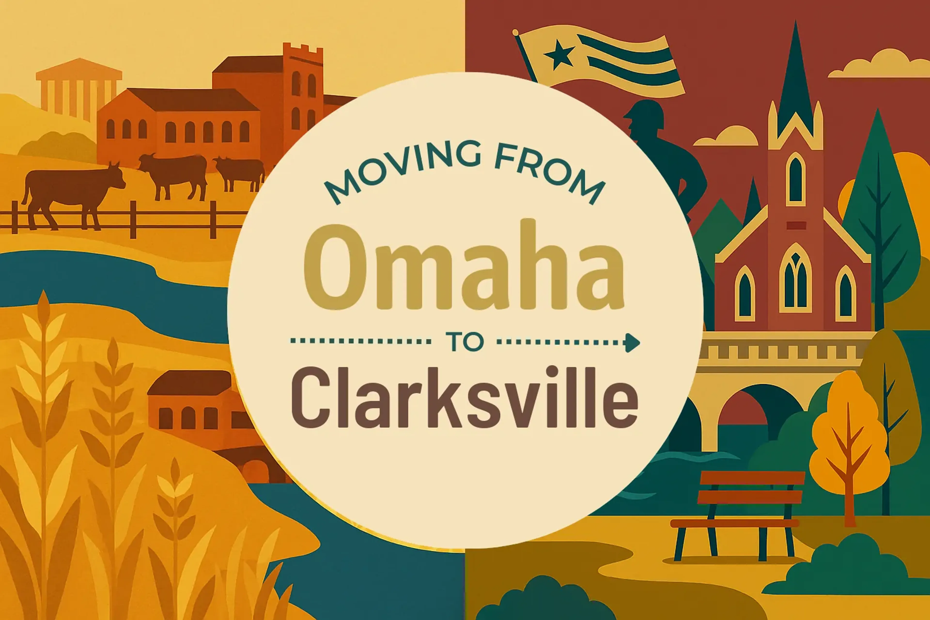 Side-by-side comparison of Omaha to Clarksville moving companies