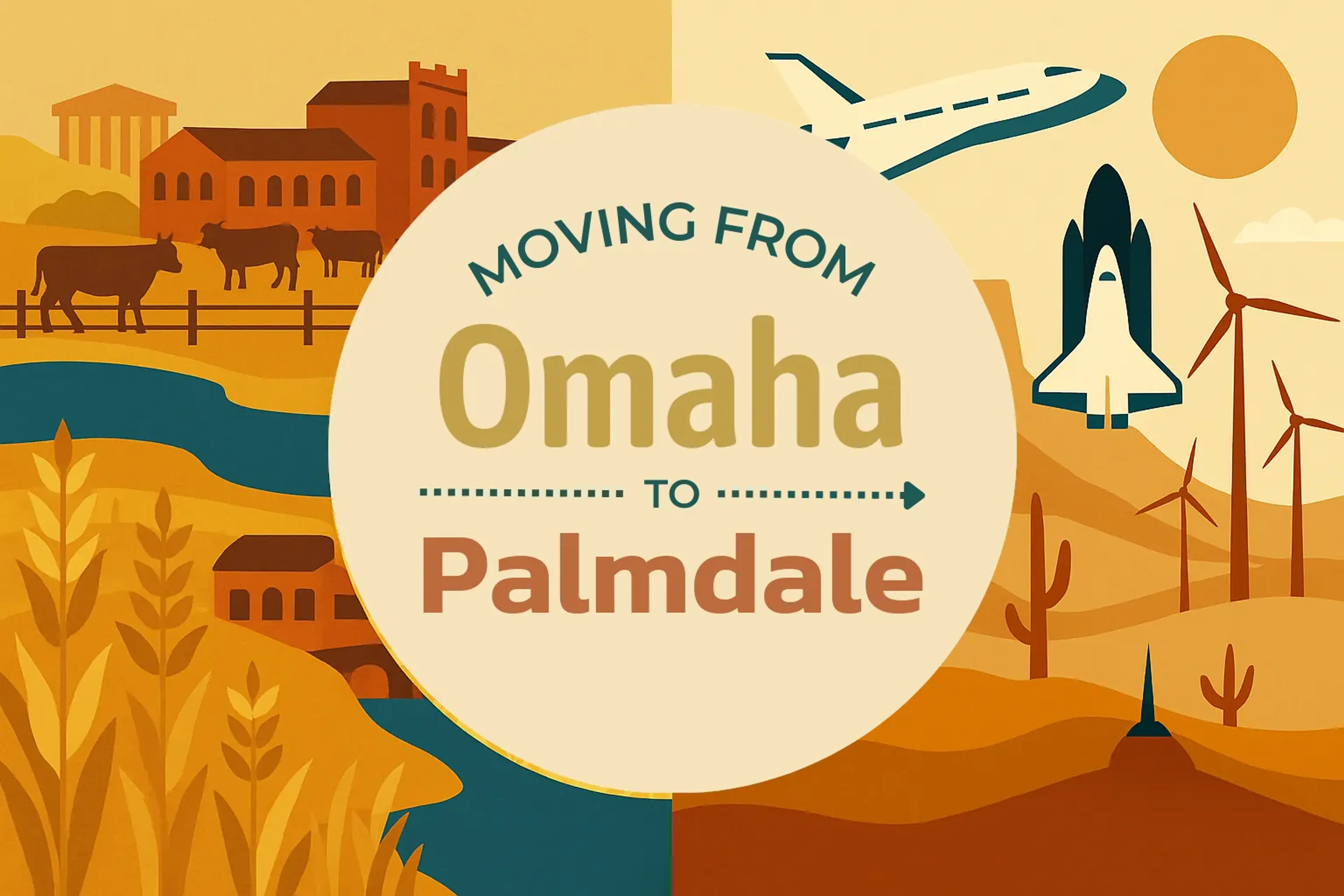 Side-by-side comparison of Omaha to Palmdale moving companies