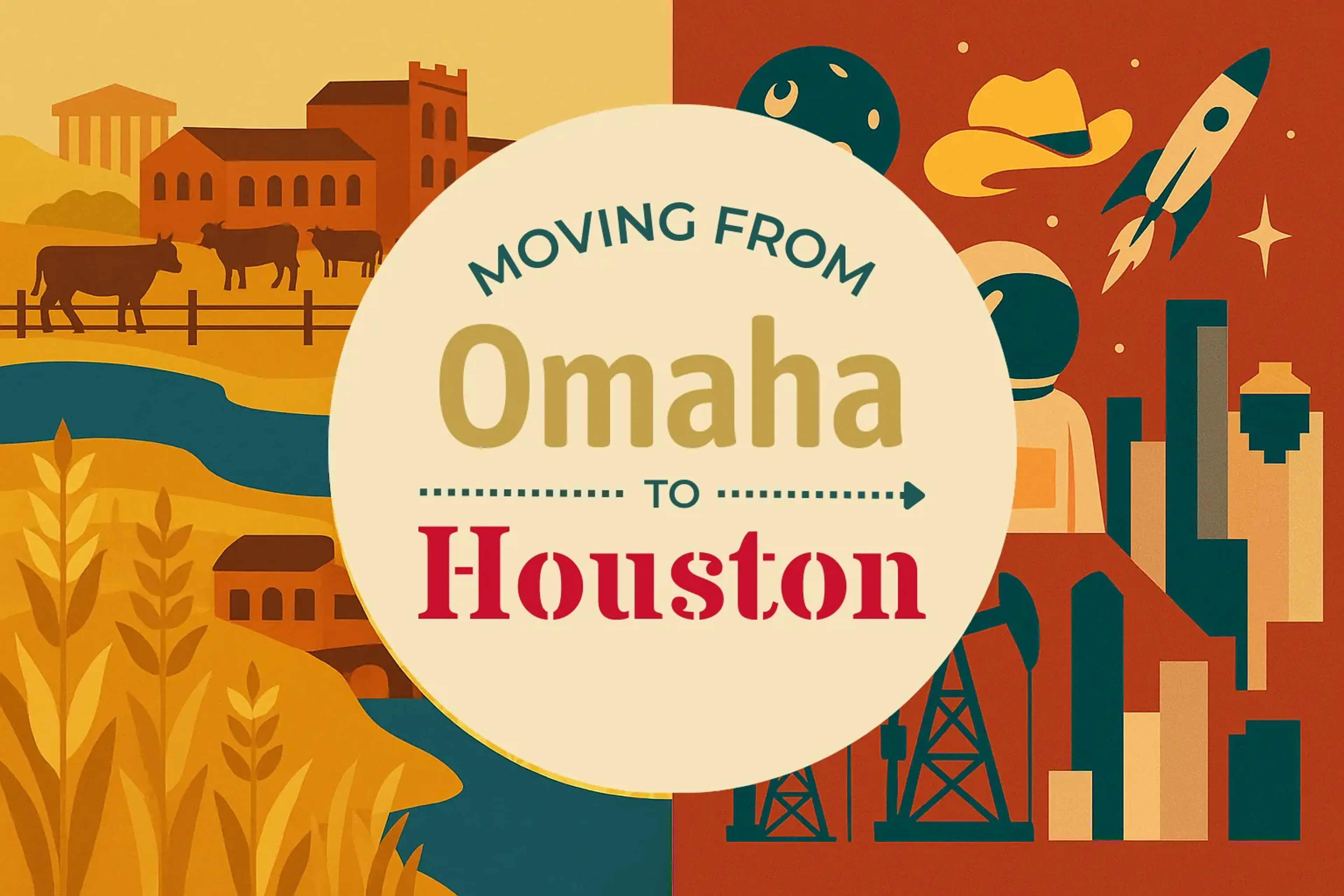 Side-by-side comparison of Omaha to Houston moving companies