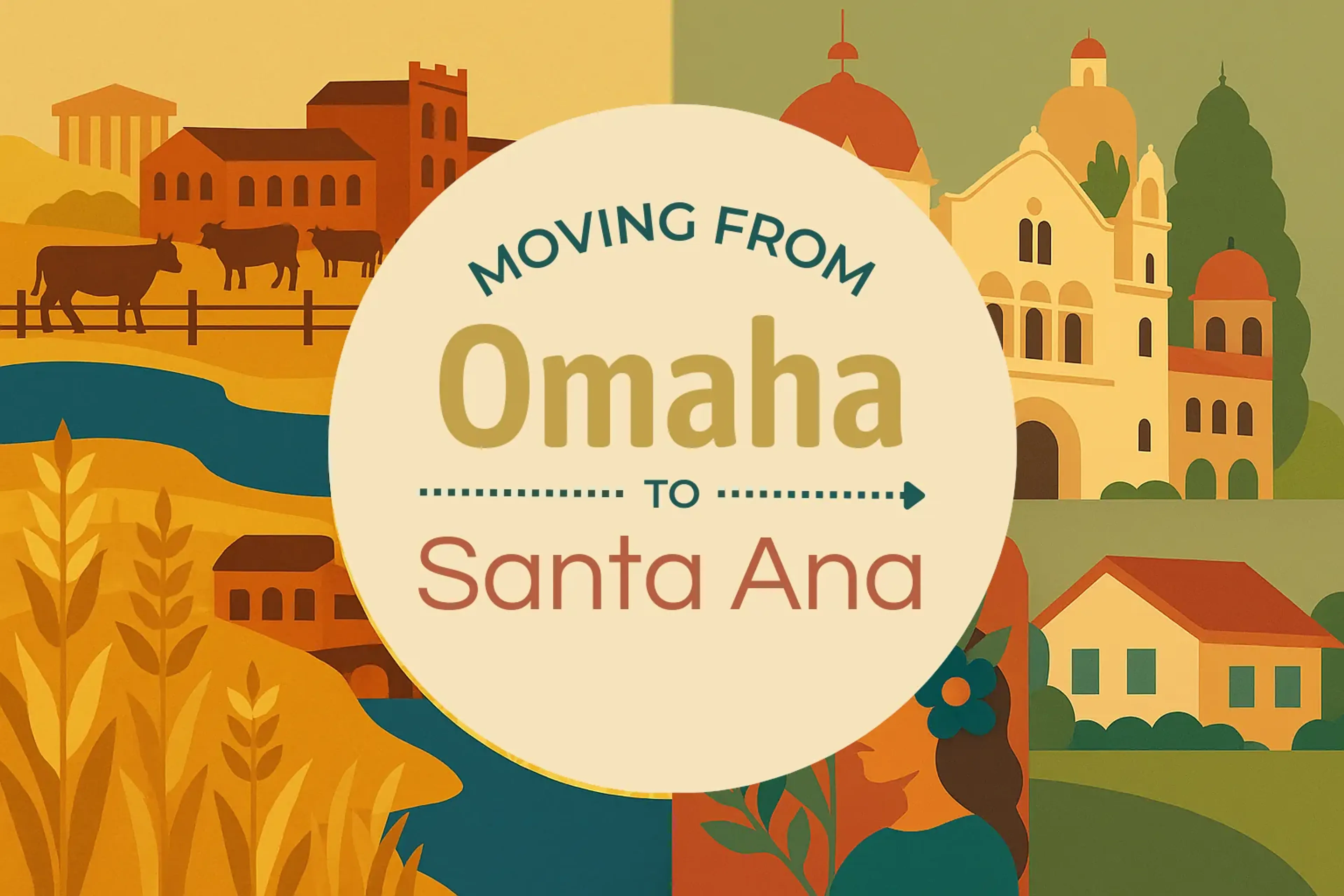 Side-by-side comparison of Omaha to Santa Ana moving companies